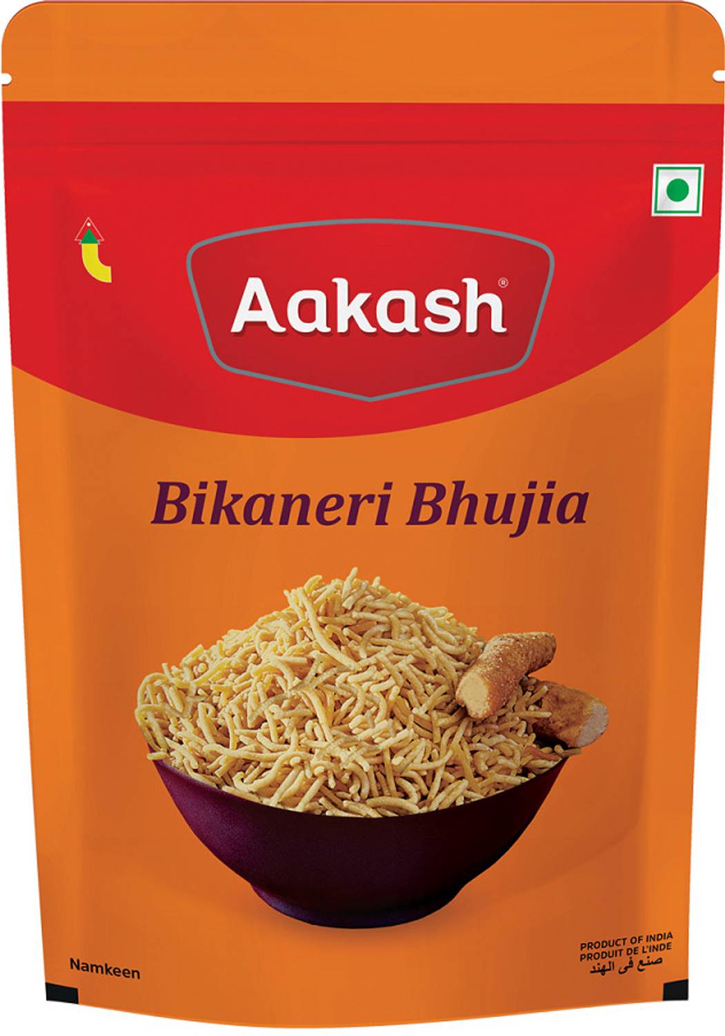 AAKASH Namkeen Bikaneri Bhujia | Taste of Rajasthan blended by moth flour | 900 Gm Bhujia Sev