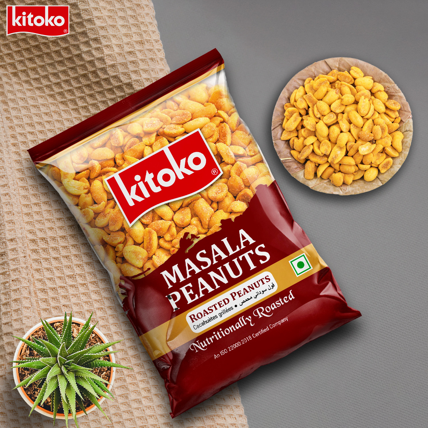 Image of Kitoko Roasted Masala Peanuts | Namkeen Masala Sing | Crunchy Moongfali Masala Singdana Masala Peanuts
