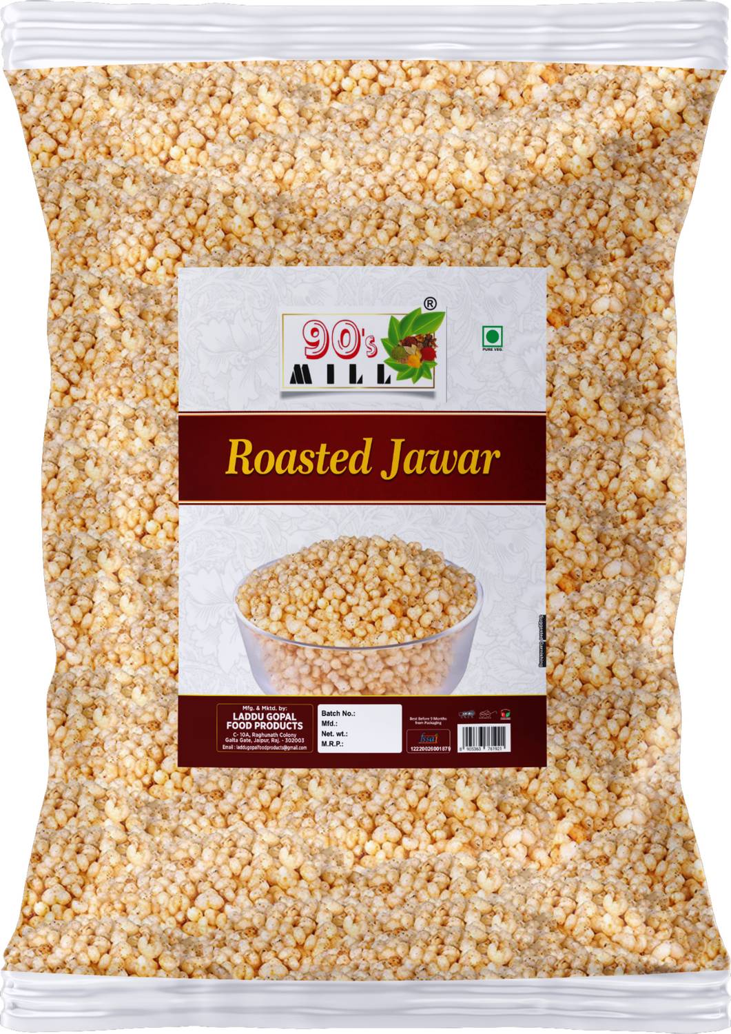 90's MILL Amravati Sorghum Jowar Jawar Puff Kurmura Kurmure Murmura Murmure Puf-250g*1Pack Cheese Munchies