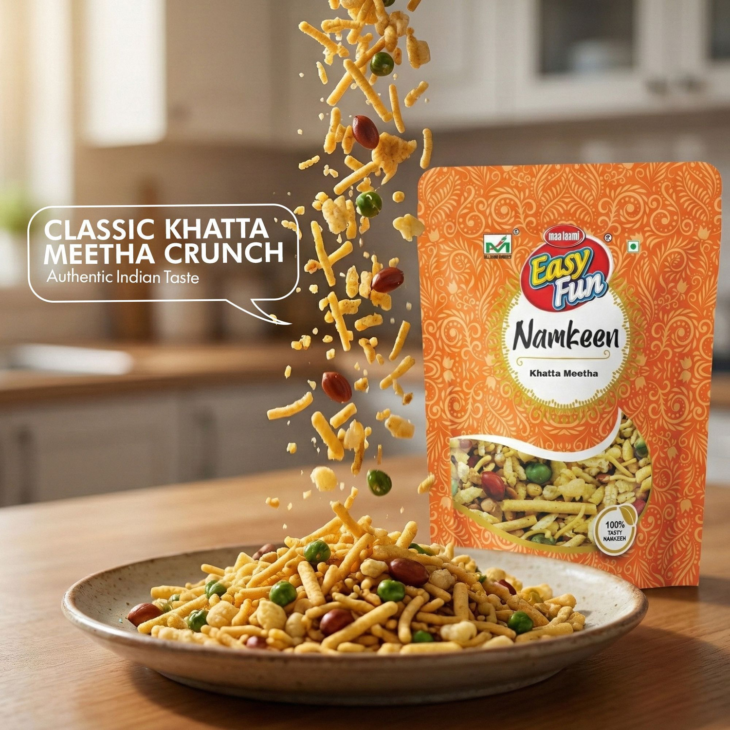 Image of easy fun Khatta Meetha Namkeen, Crunchy & Tasty Mixture Khatta Meetha