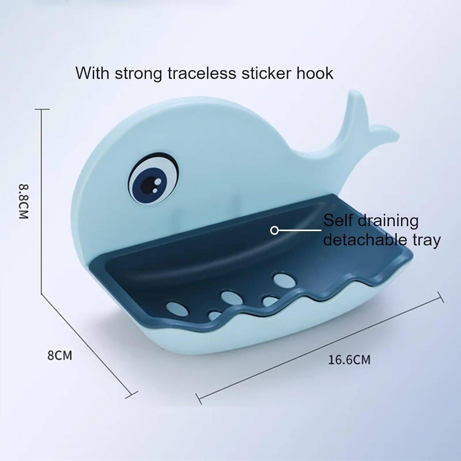 beautiloon Self Draining Fish Shape Cute Soap Plastic Dish -PACK 2