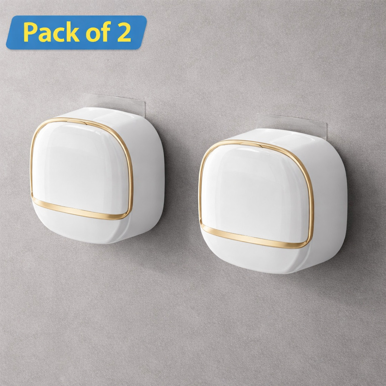 Image of QXORE Waterproof & Dustproof Strong Adhesive Bathroom Soap Holder