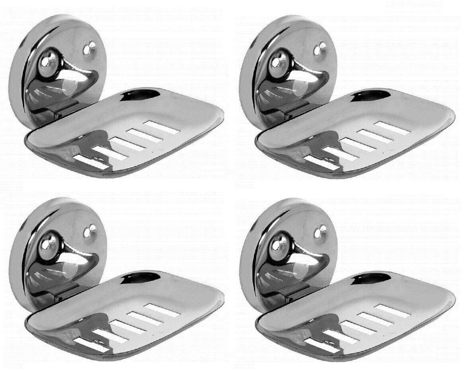Image of LABATHWAYS Premium Stainless Steel Dish Holder Soap Stand (Pack of 4) (Silver)