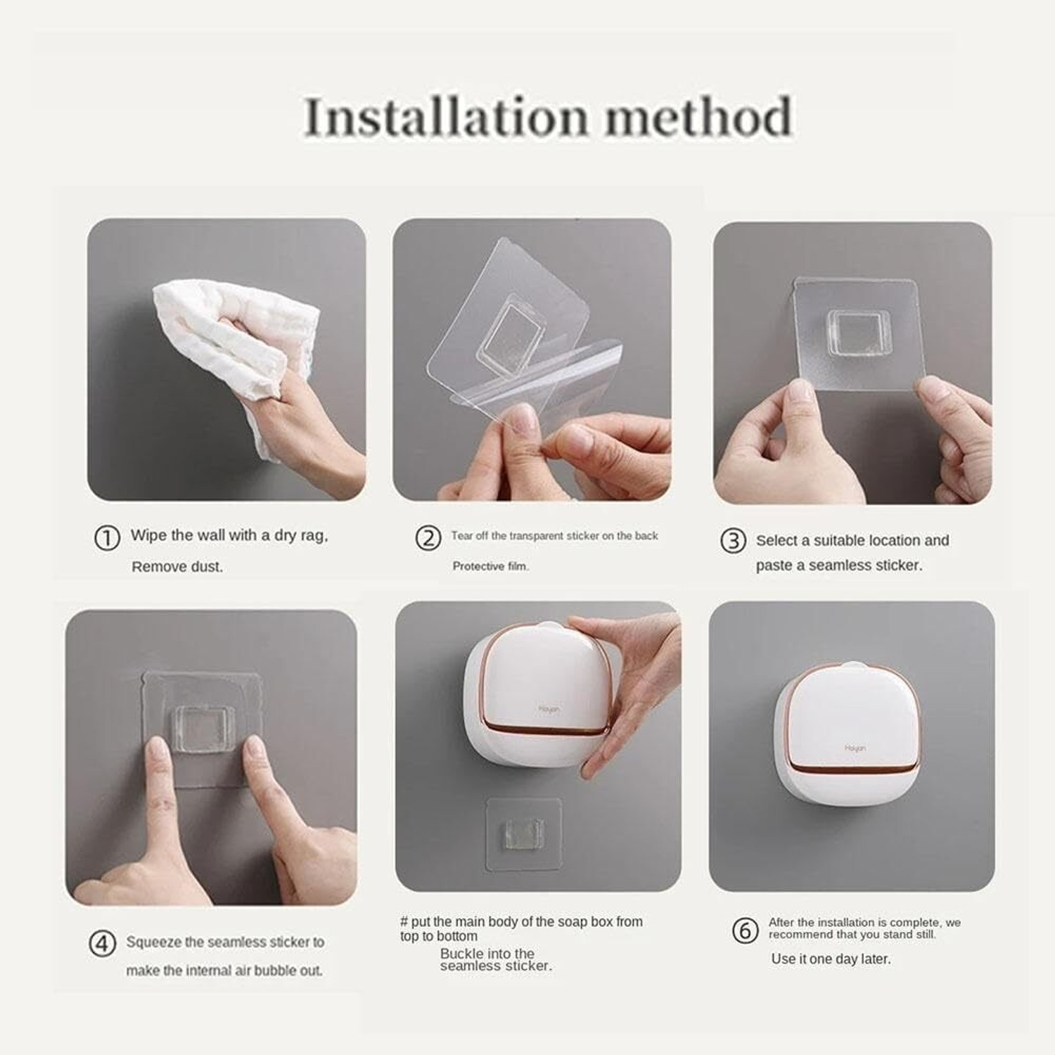 Image of QXORE Waterproof & Dustproof Strong Adhesive Bathroom Soap Holder