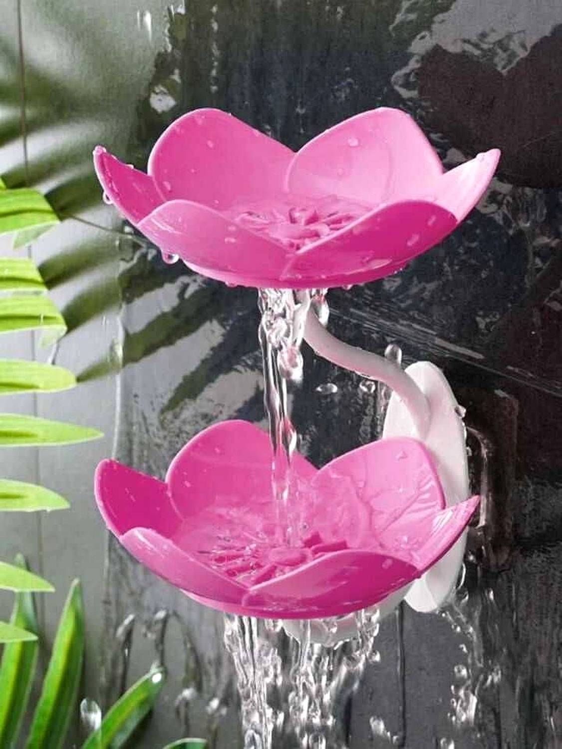 ANNING Flower Soap Holder, Double Layer Lotus Flower Soap Holder for Bathroom