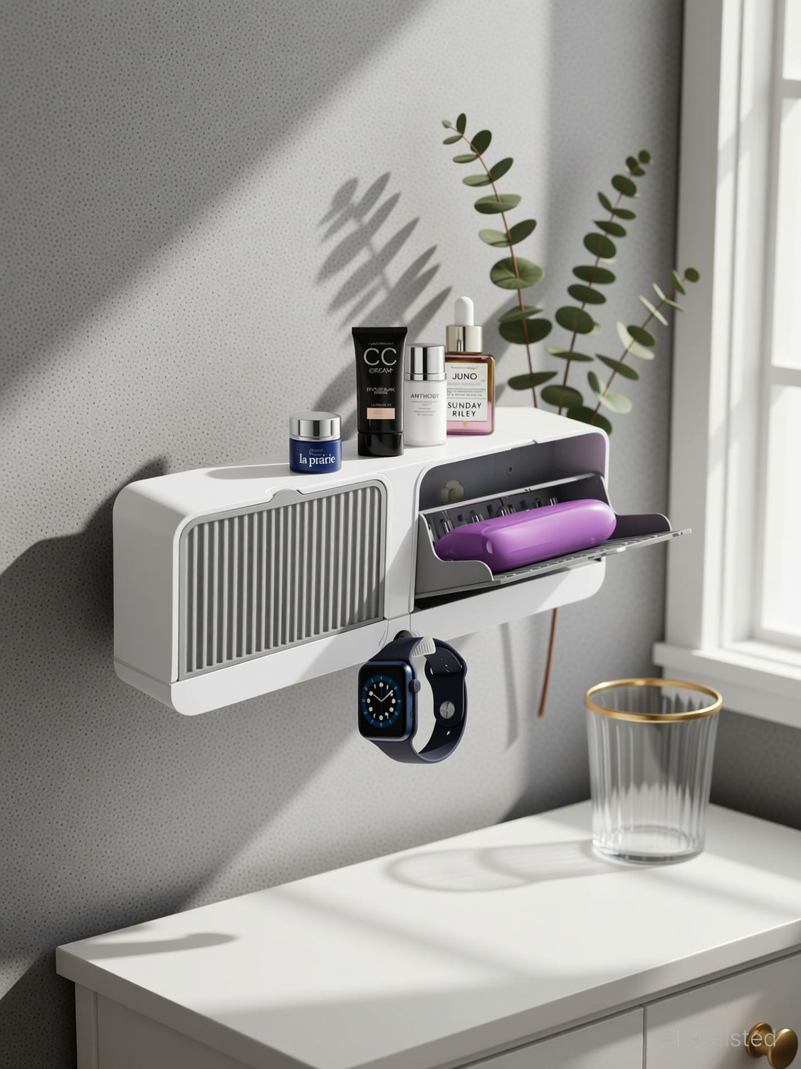 Image of DRMTLGY Wall Mount Bathroom Shelf and Soap Rack Double Bar Soap Dish with Drainage Box