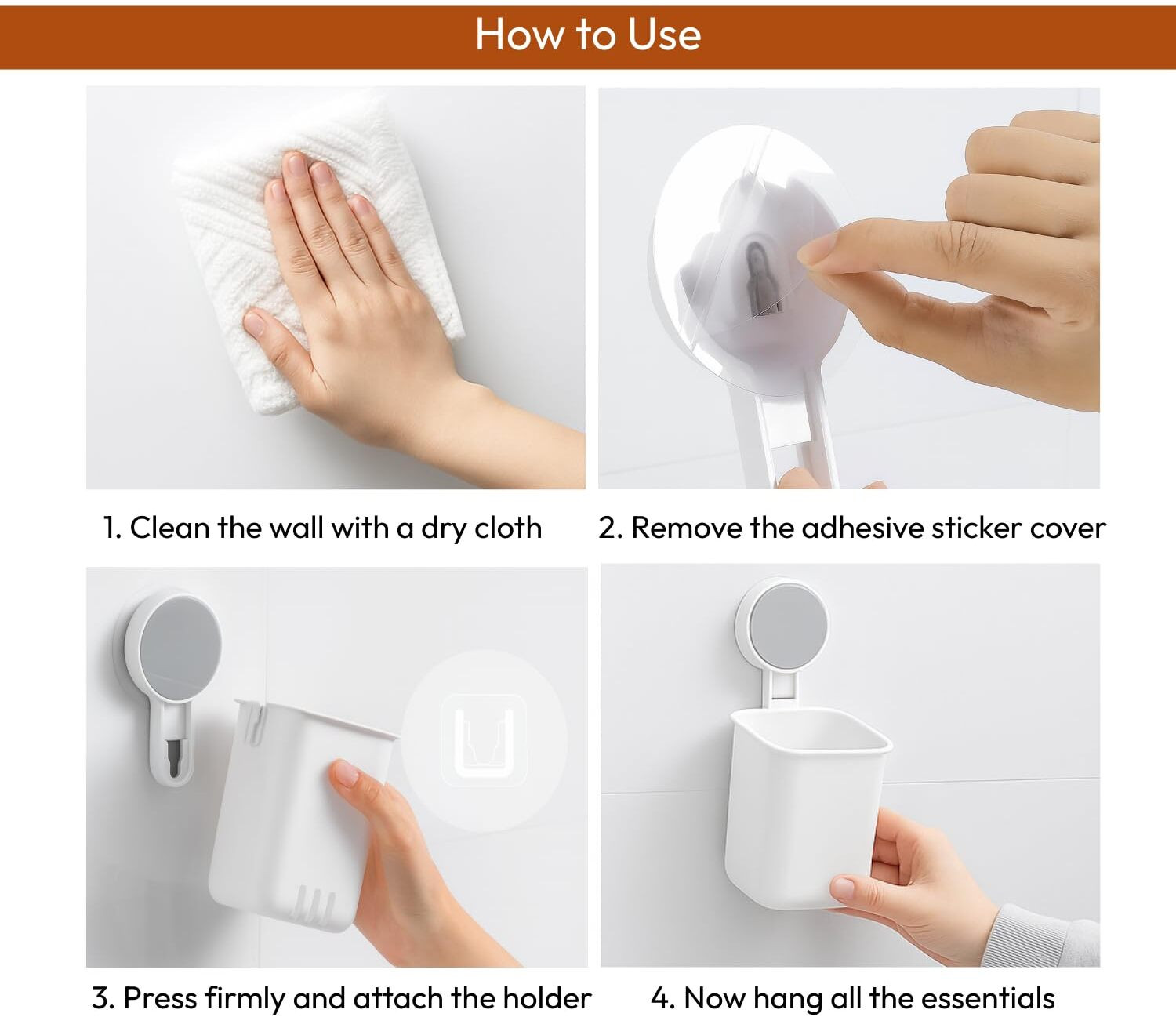 Image of Flipkart SmartBuy Toothbrush Holders for Bathroom, Brush Holder for Bathroom Wall Mounted Plastic Toothbrush Holder