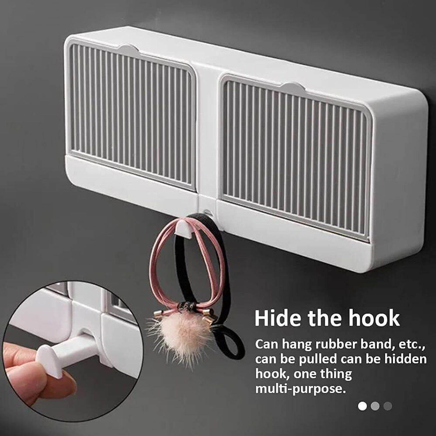 Image of DRMTLGY Wall Mount Bathroom Shelf and Soap Rack Double Bar Soap Dish with Drainage Box
