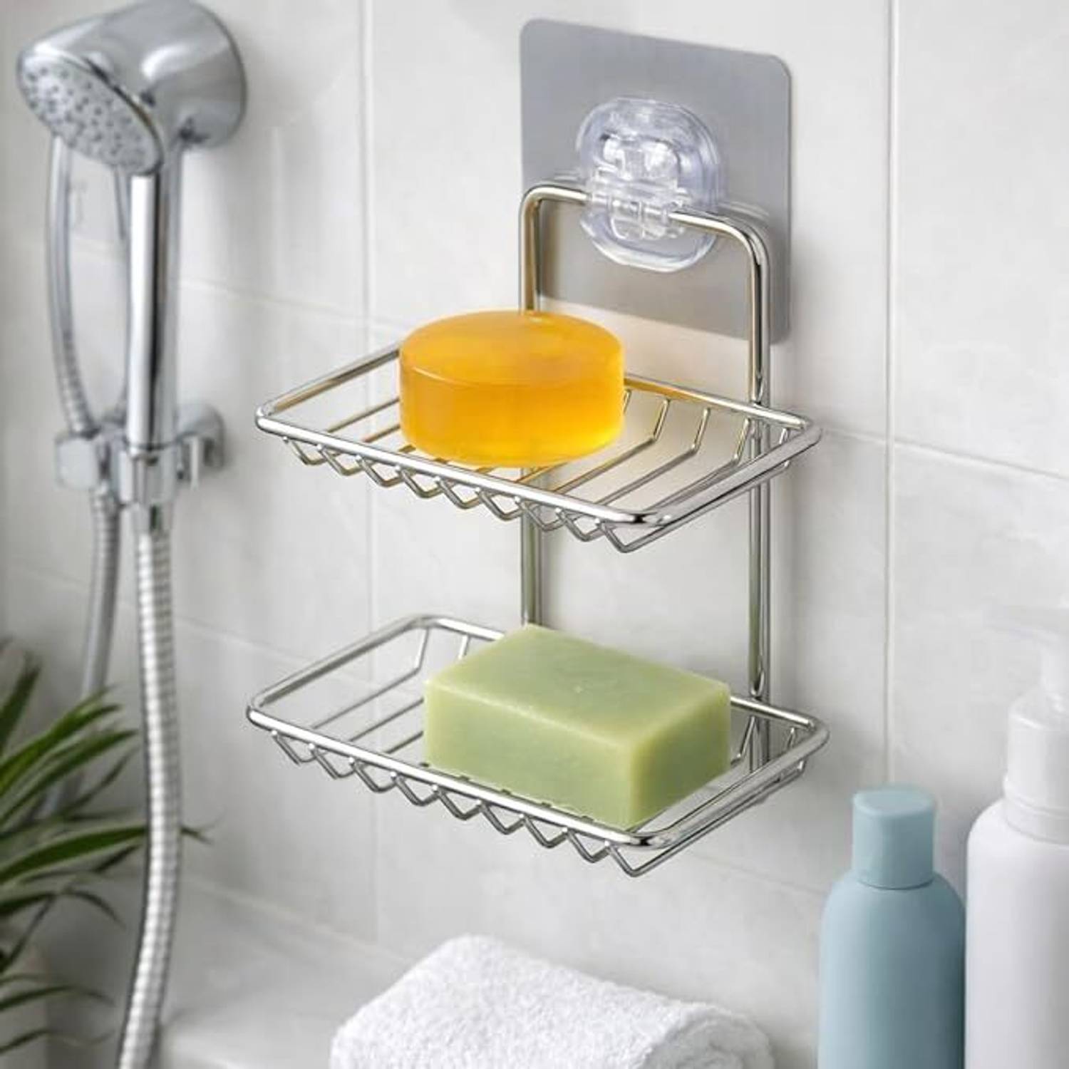 GIANT 2 Layer Stainless Steel Soap Stand Silver - Image 1