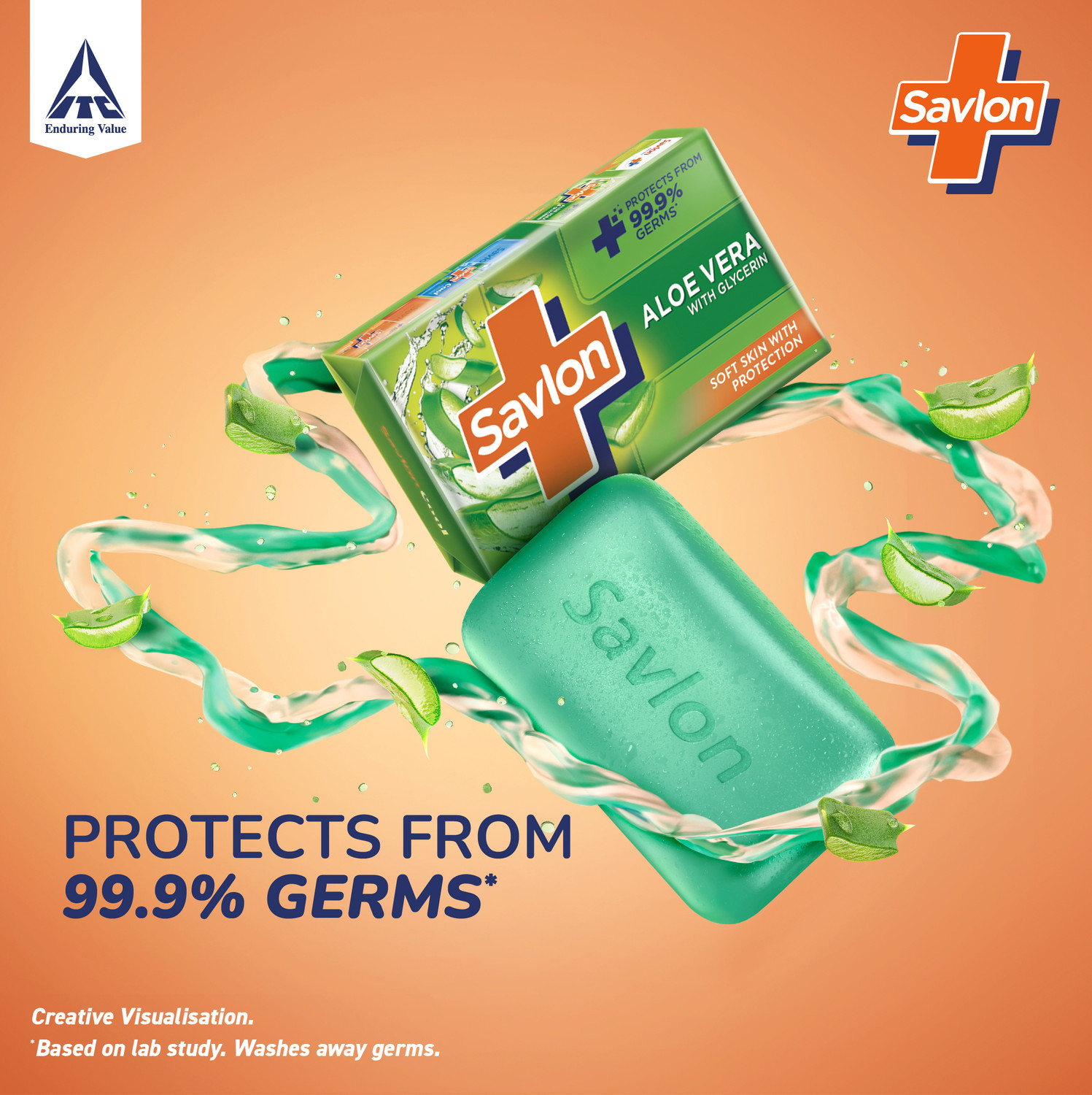 Image of Savlon Aloe Vera with Glycerin Soap Bar, Combo Pack, 125gx8, For Women & Men,