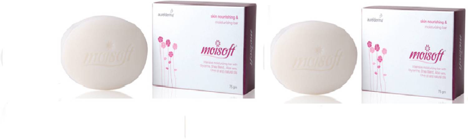 Aurelderma MOISOFT SKIN NOURISHING & MOISTURUZING BAR PACK OF 2 (2 X 75 G )