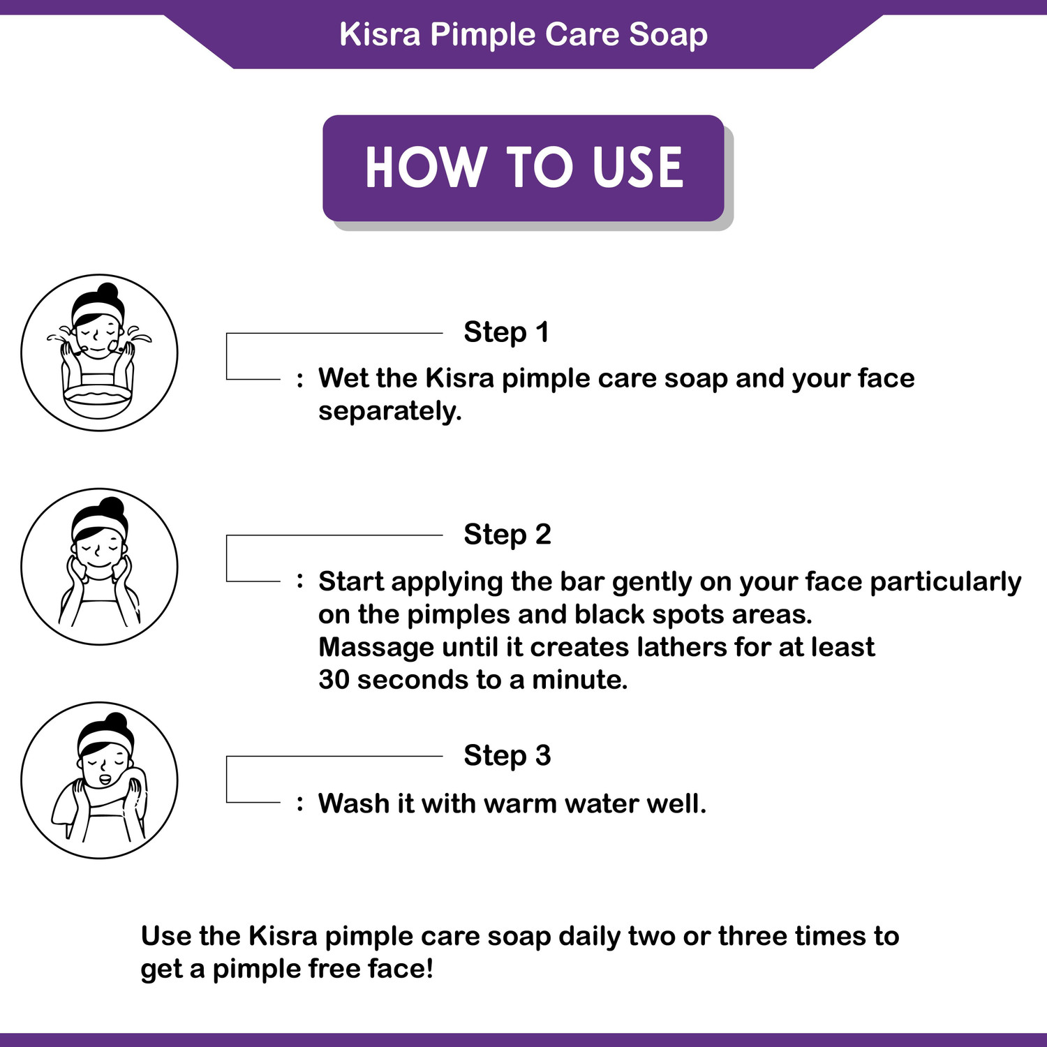 Image of KISRA Pimple Care Soap for Acne, Sun Tan, Blemishes, Fine Line, Darkspots |Men, Women