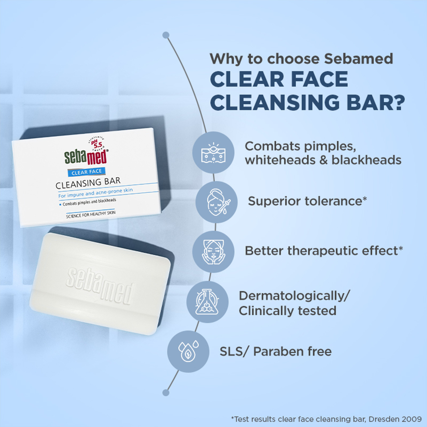 Image of Sebamed Clear Face Cleansing Bar| pH 5.5 |Gentle & deep pore cleansing |