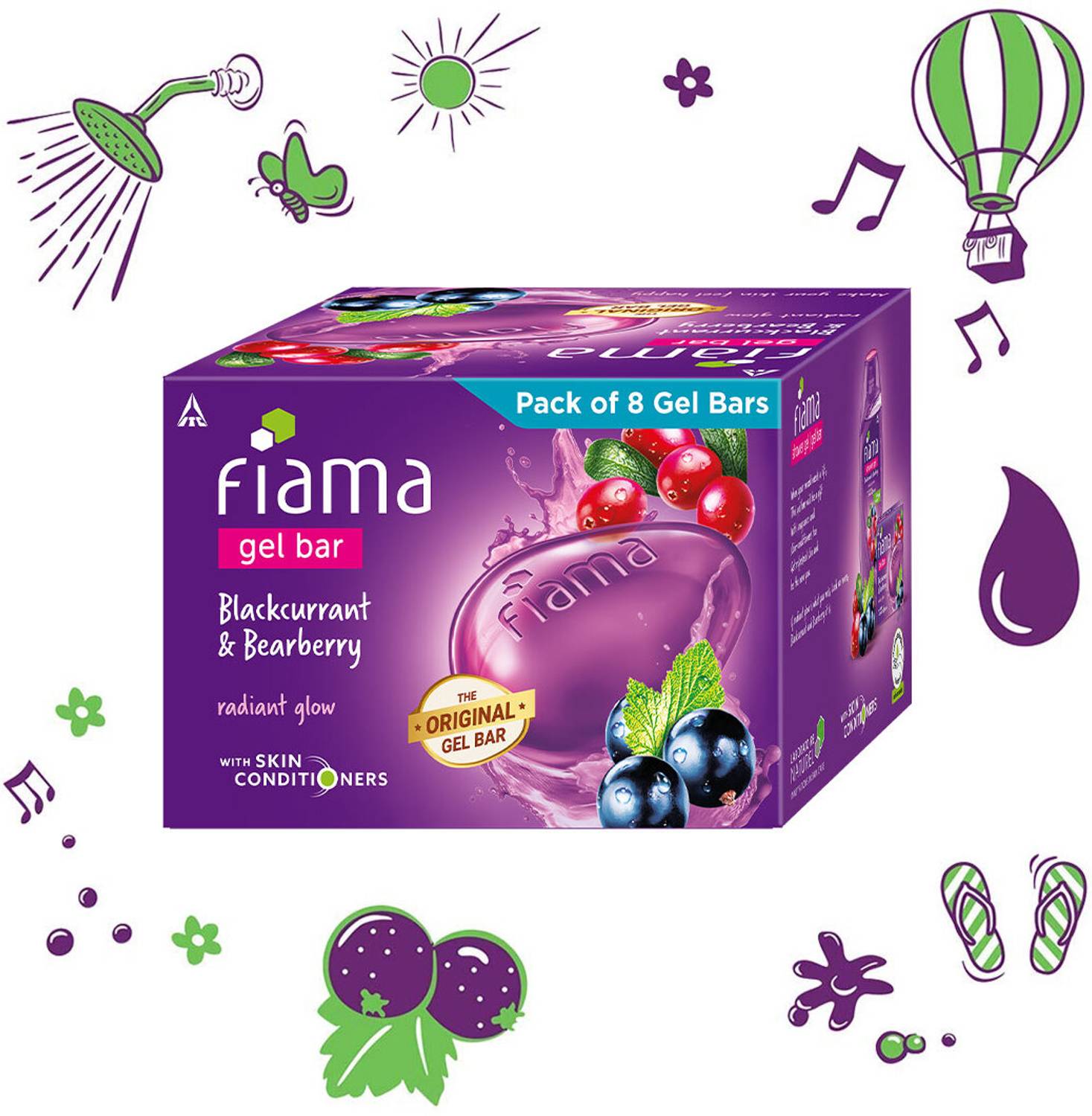 FIAMA Blackcurrant & Bearberry Gel Bar 150g - Image 5