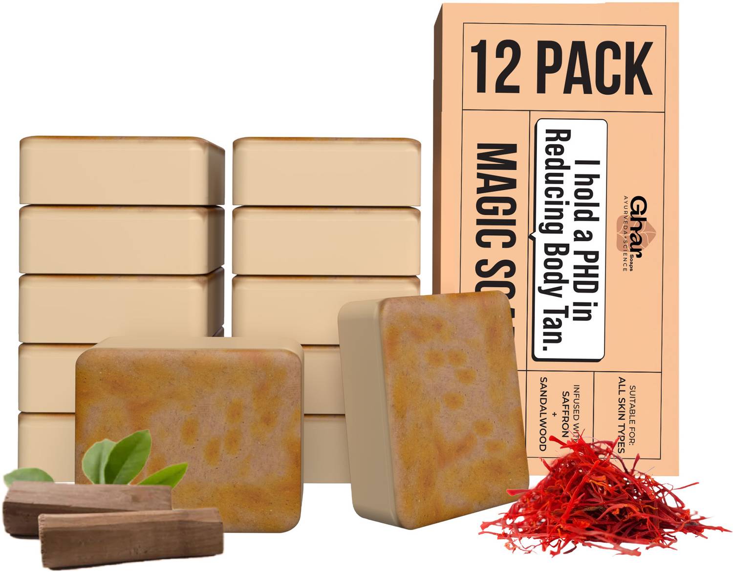 Ghar Soaps Sandal Wood And Saffron Soap - Image 1