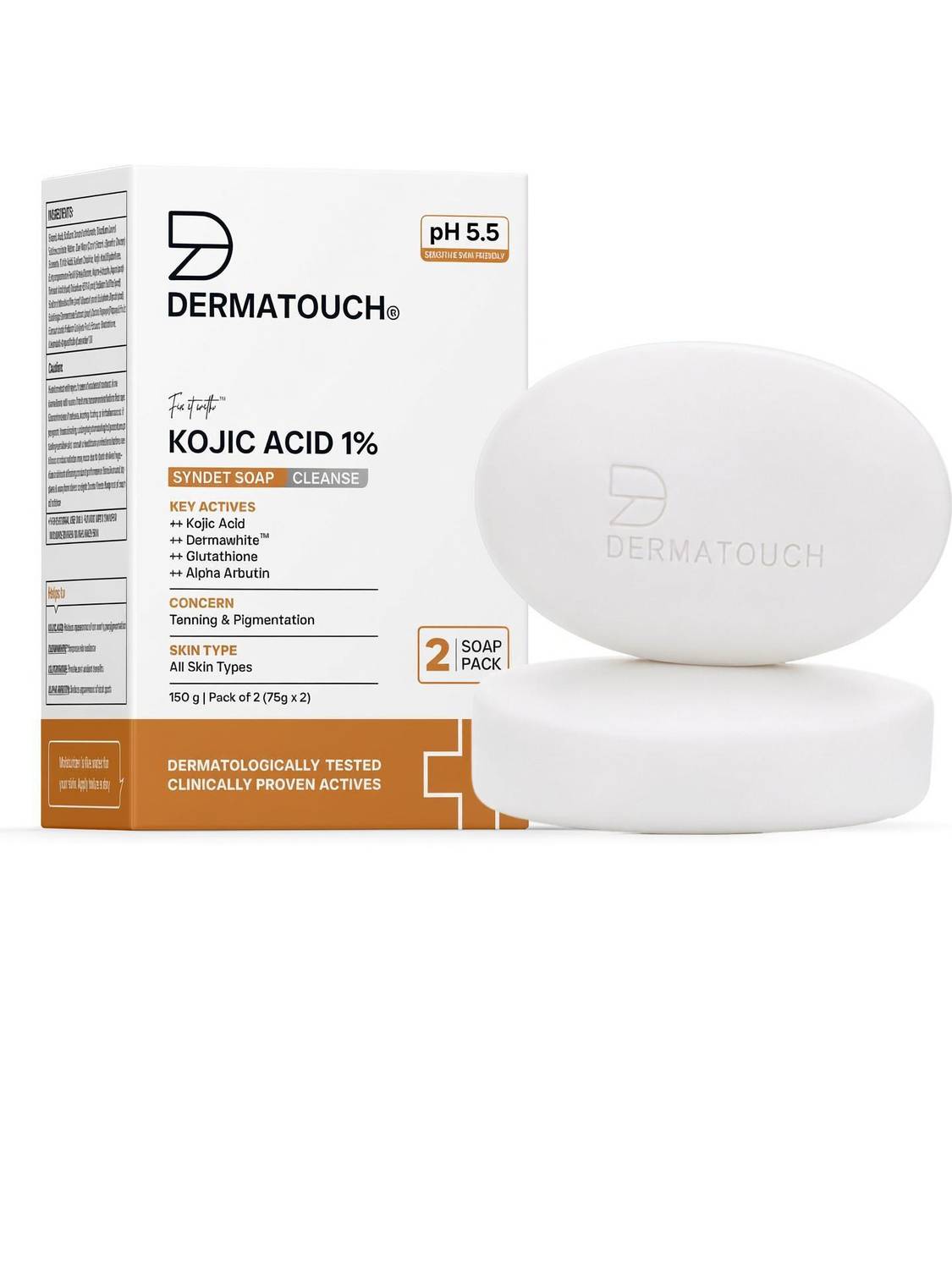 Dermatouch Kojic Acid 1% Soap with Glutathione | For Pigmentation & Sun damage - Price in India, Buy Dermatouch Kojic Acid 1% Soap with Glutathione