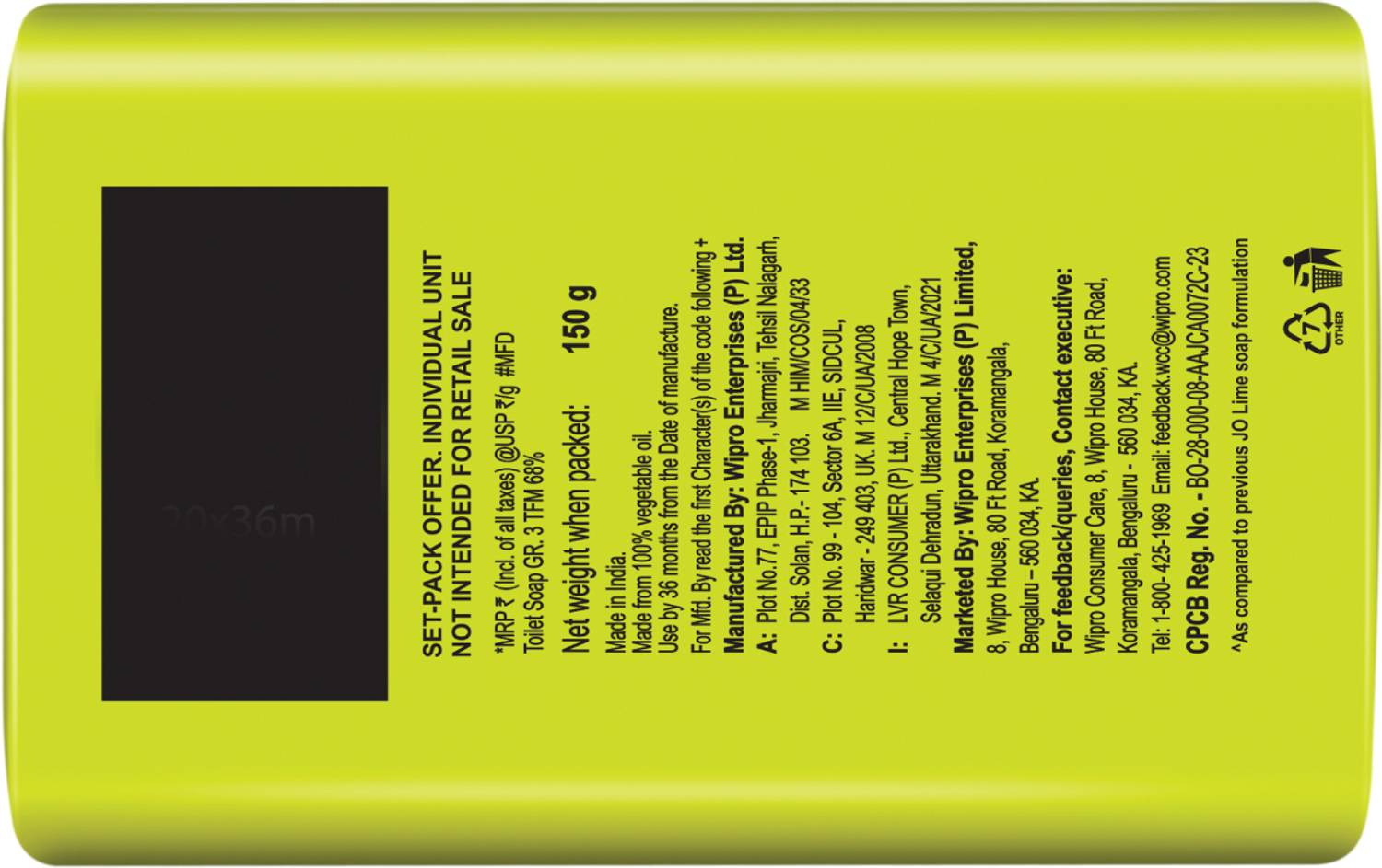 Jo Fresh Lime Soap with Glycerine (8 x 150 g)