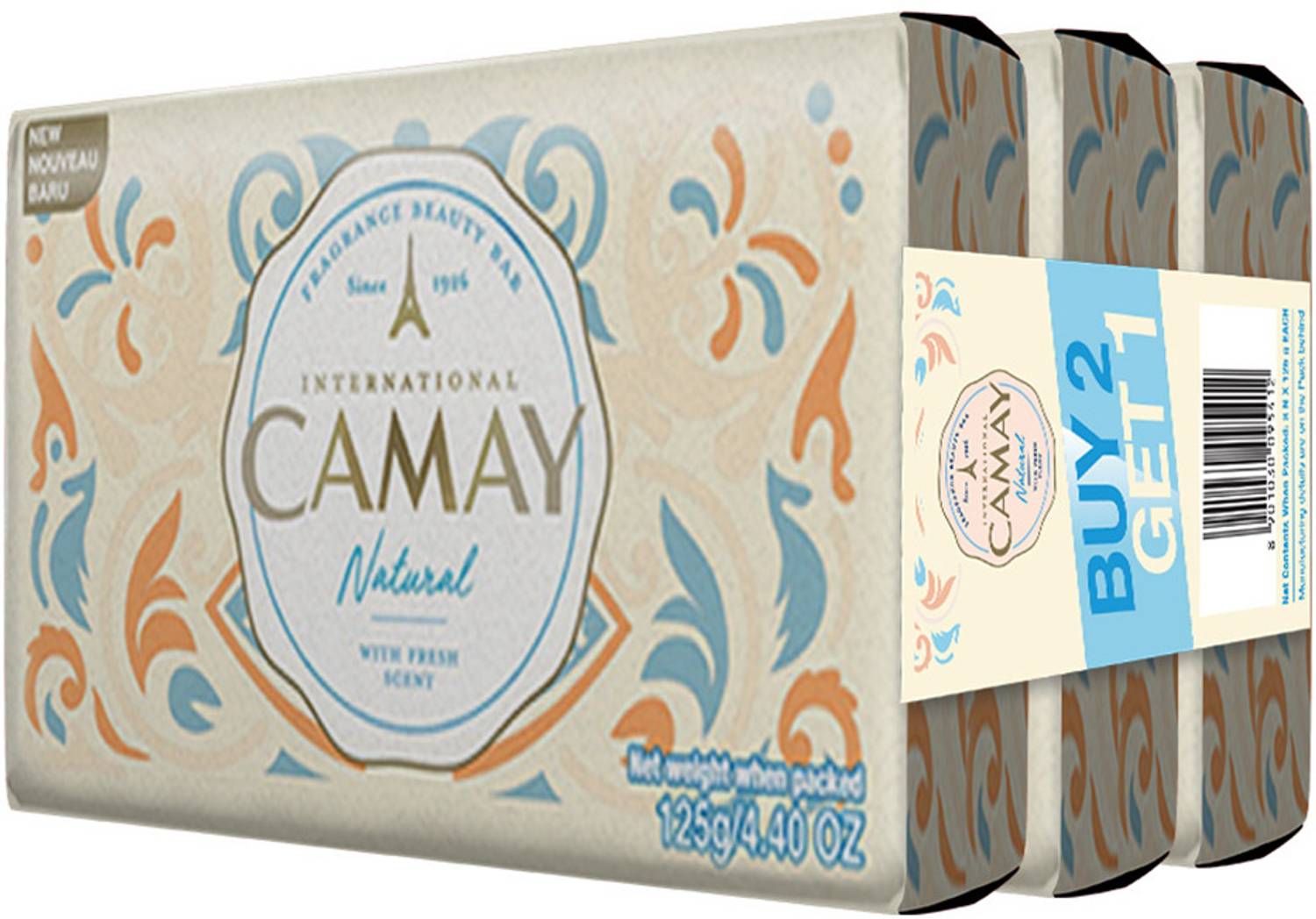 Camay Natural International Beauty Soap with Cedarwood & Bergamot