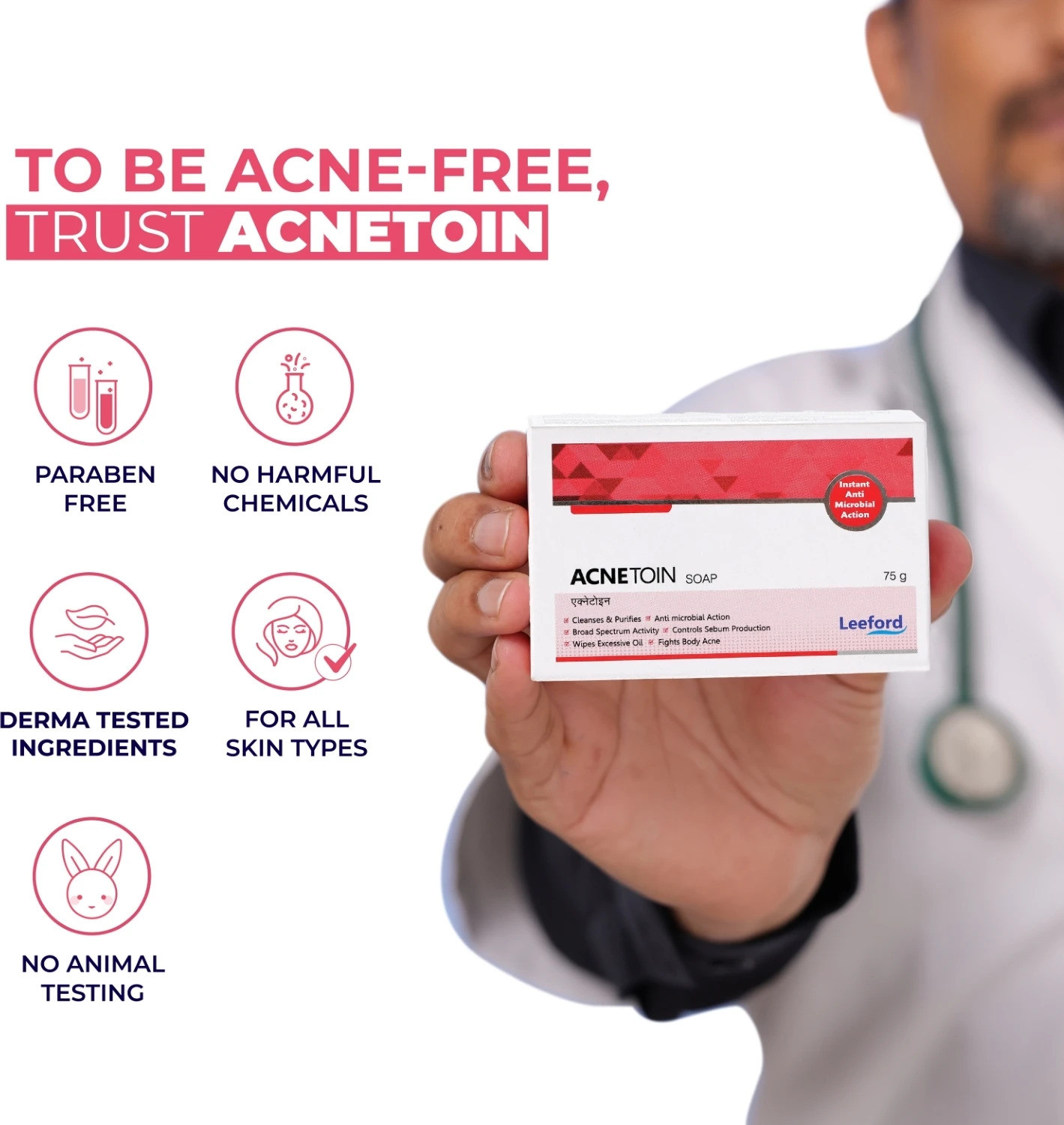 Image of Leeford Salicylic Acid & Tea Tree Oil Soap for Body Acne | Controls Sebum Production