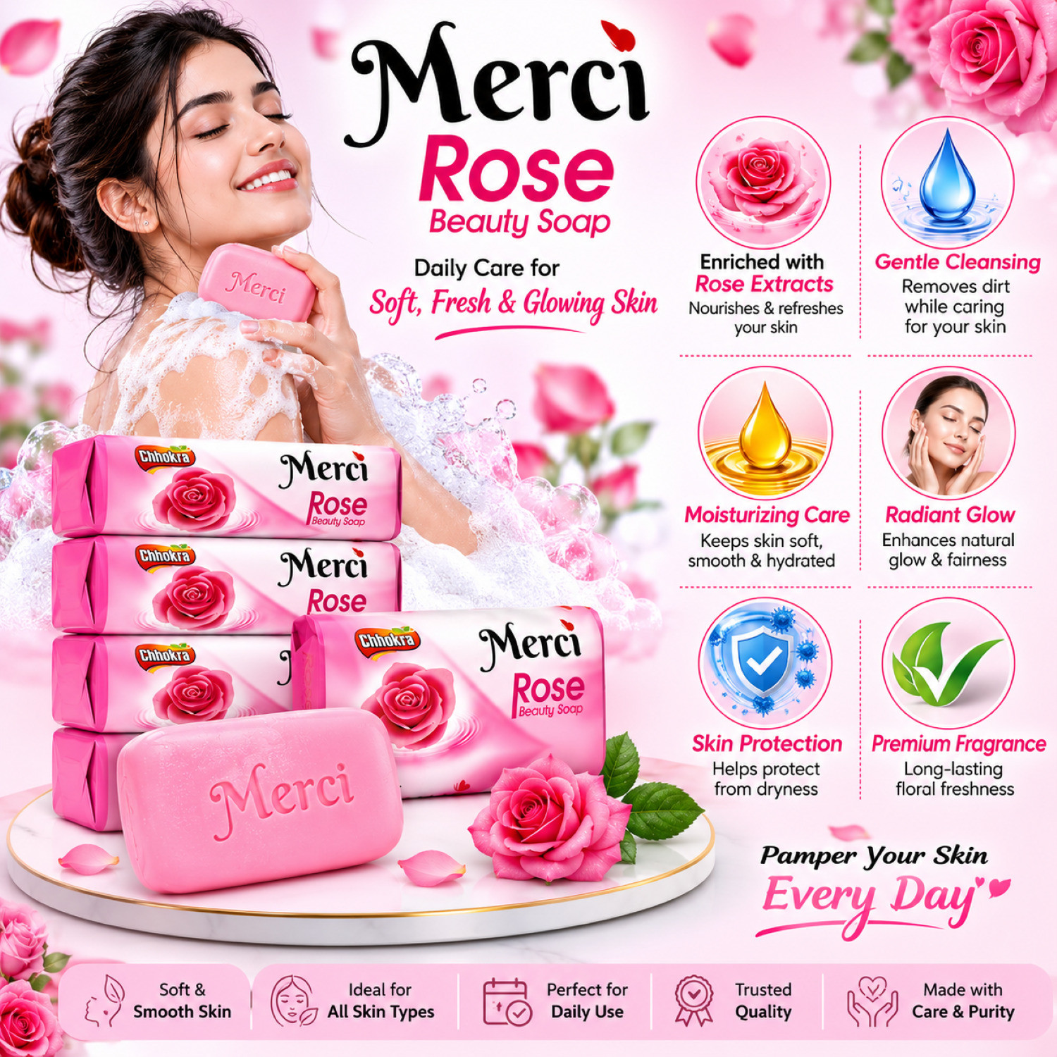 Image of CHHOKRA Merci Rose Soap (500 g)