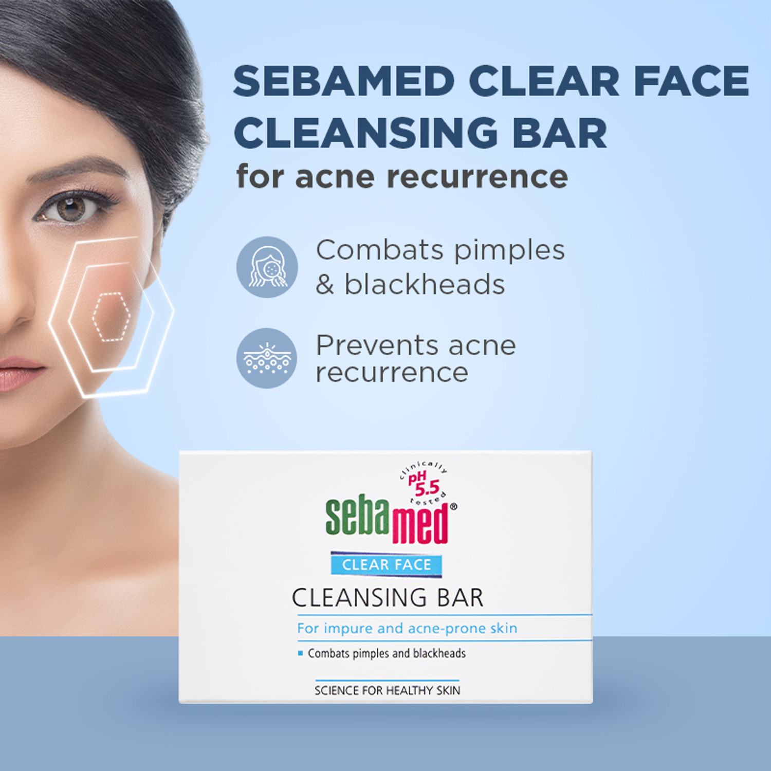 Image of Sebamed Clear Face Cleansing Bar| pH 5.5 |Gentle & deep pore cleansing |