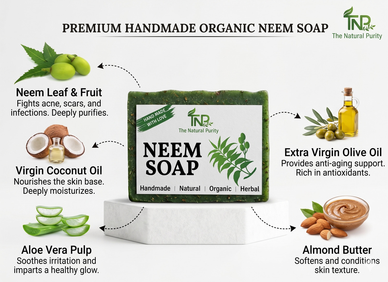 Image of The Natural Purity Natural Neem Soap | Handmade | Organic Soap
