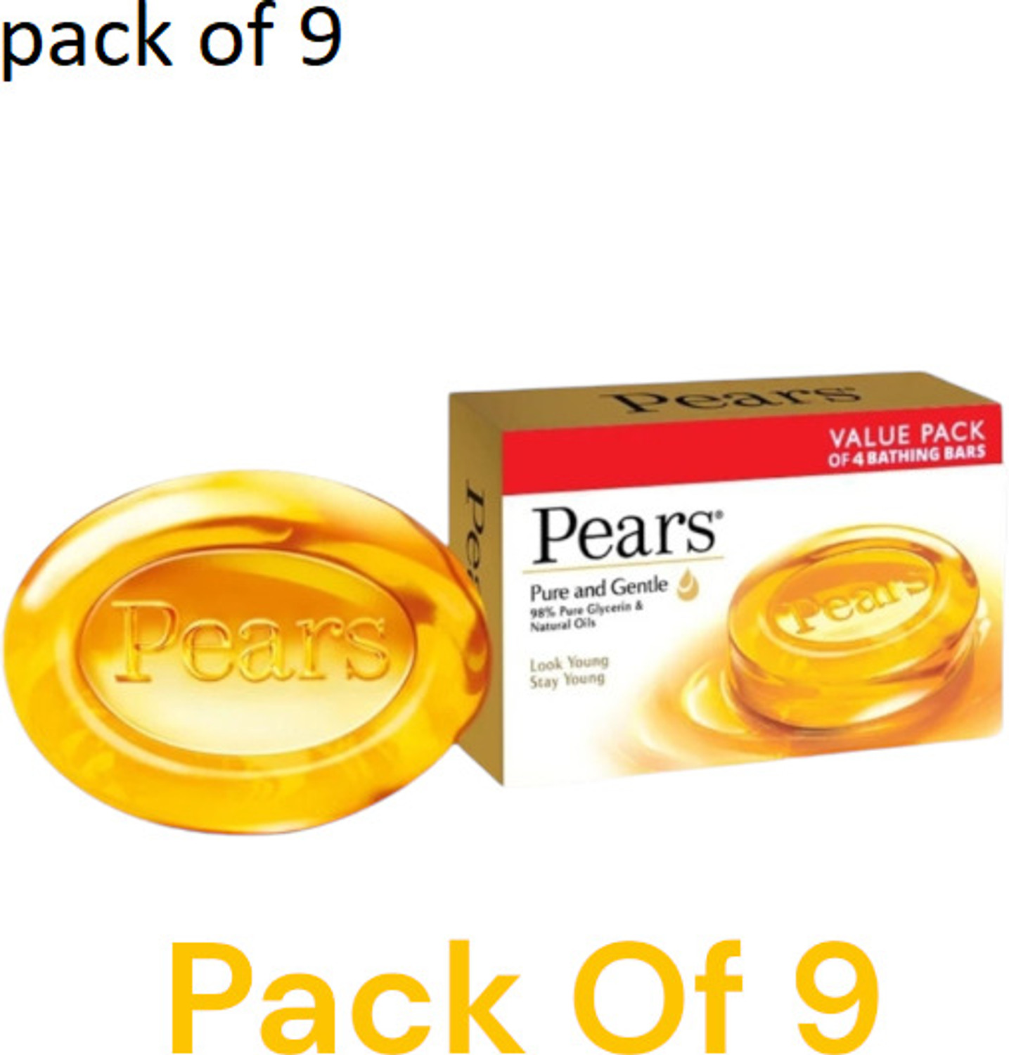 Image of Pears genta pure gylecrein soap 125g pack of 9