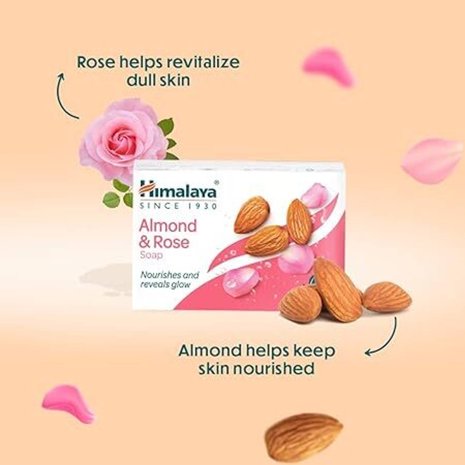 Himalaya Almond & Rose Soap (Pack of Pack of 4 · 125 g (500 g total) - Image 3