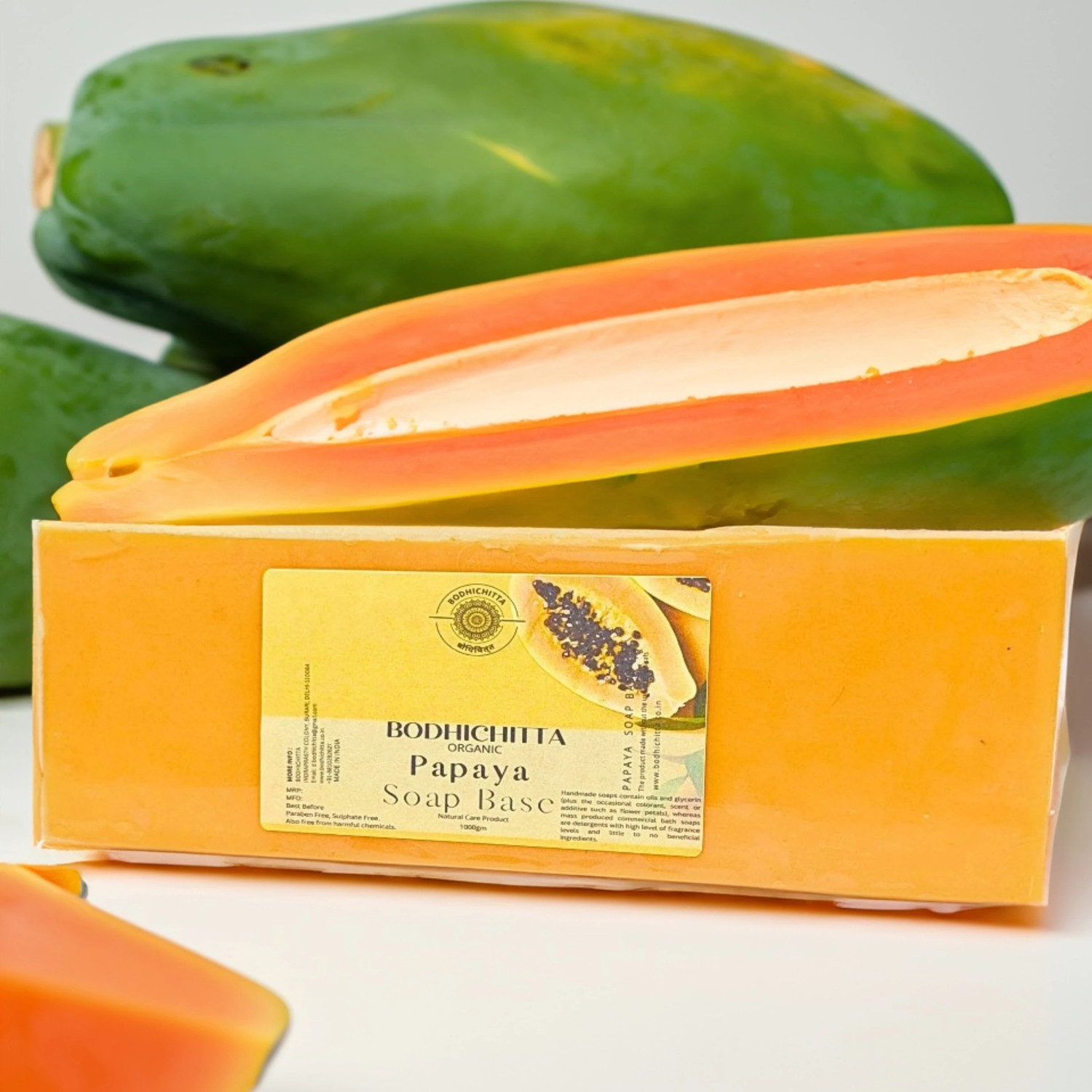 Image of Bodhichitta Papaya Soap Base Melt & Pour 100% Pure & Natural Pack of 1kg