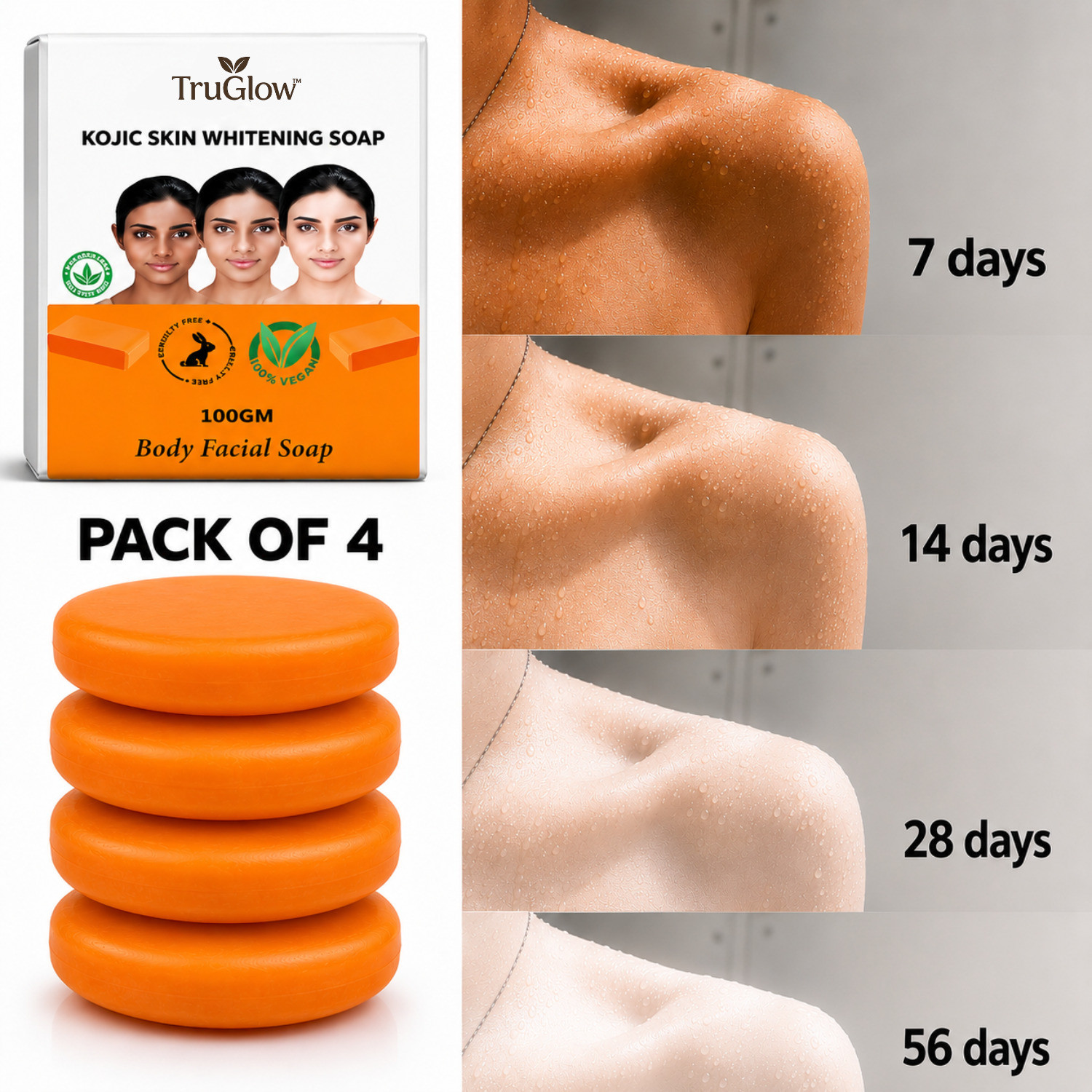 Image of TruGlow Dr SABU Kyle Herbal Papaya Face and Body Soap for Glowing Skin
