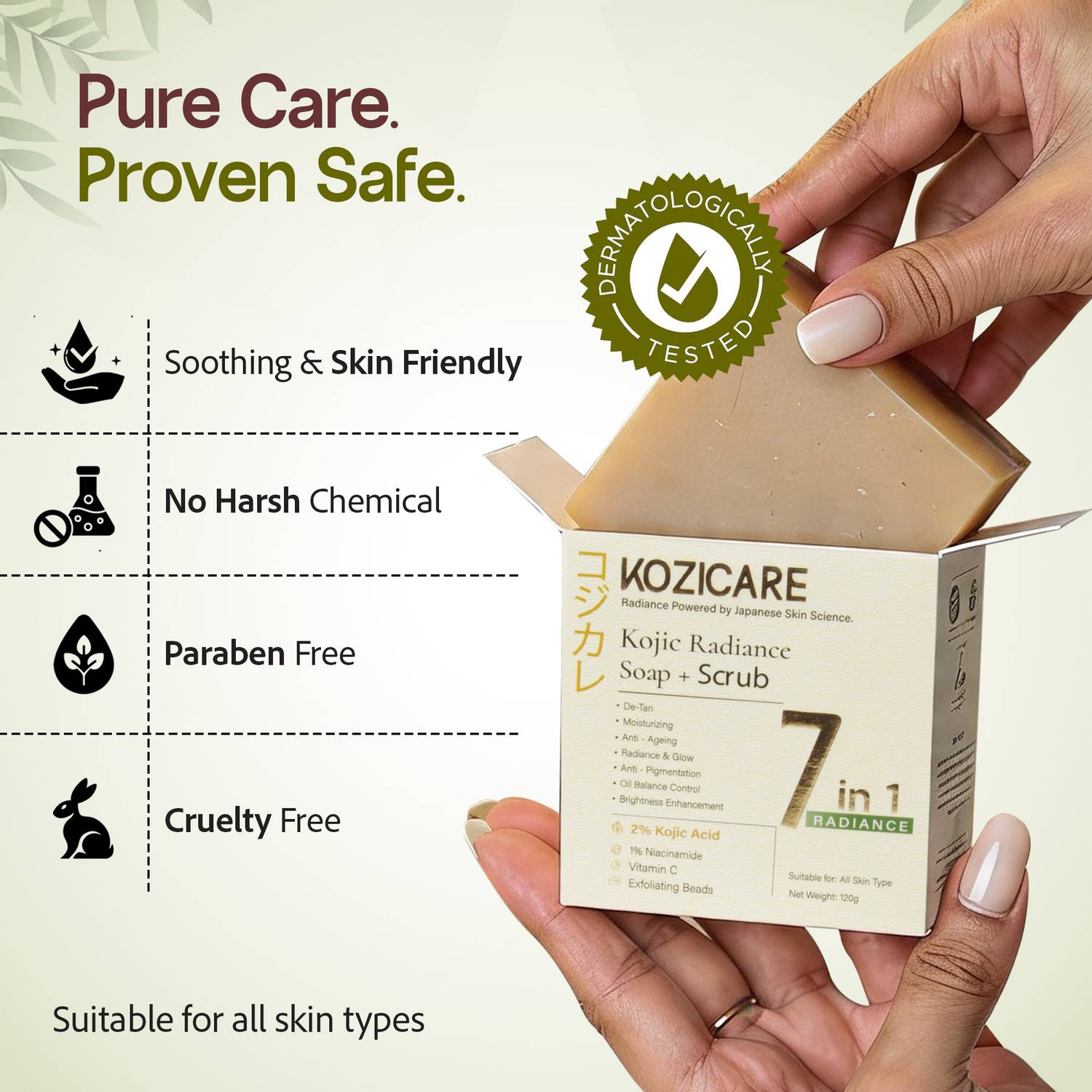 Kozicare Kojic Radiance Soap + Scrub 7-in-1 Bar - Image 2