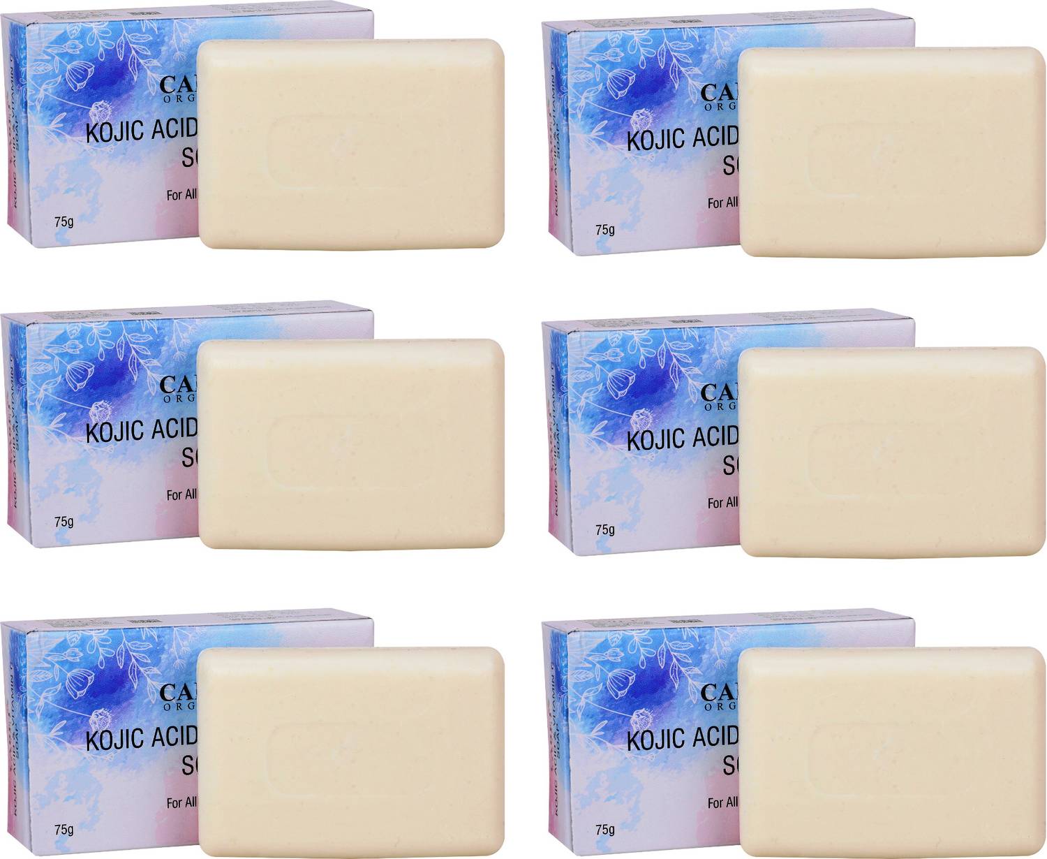 Caret Organic With Vitamin C Soap For Skin Whitening & Brightening (75g*6)-Paraben Free