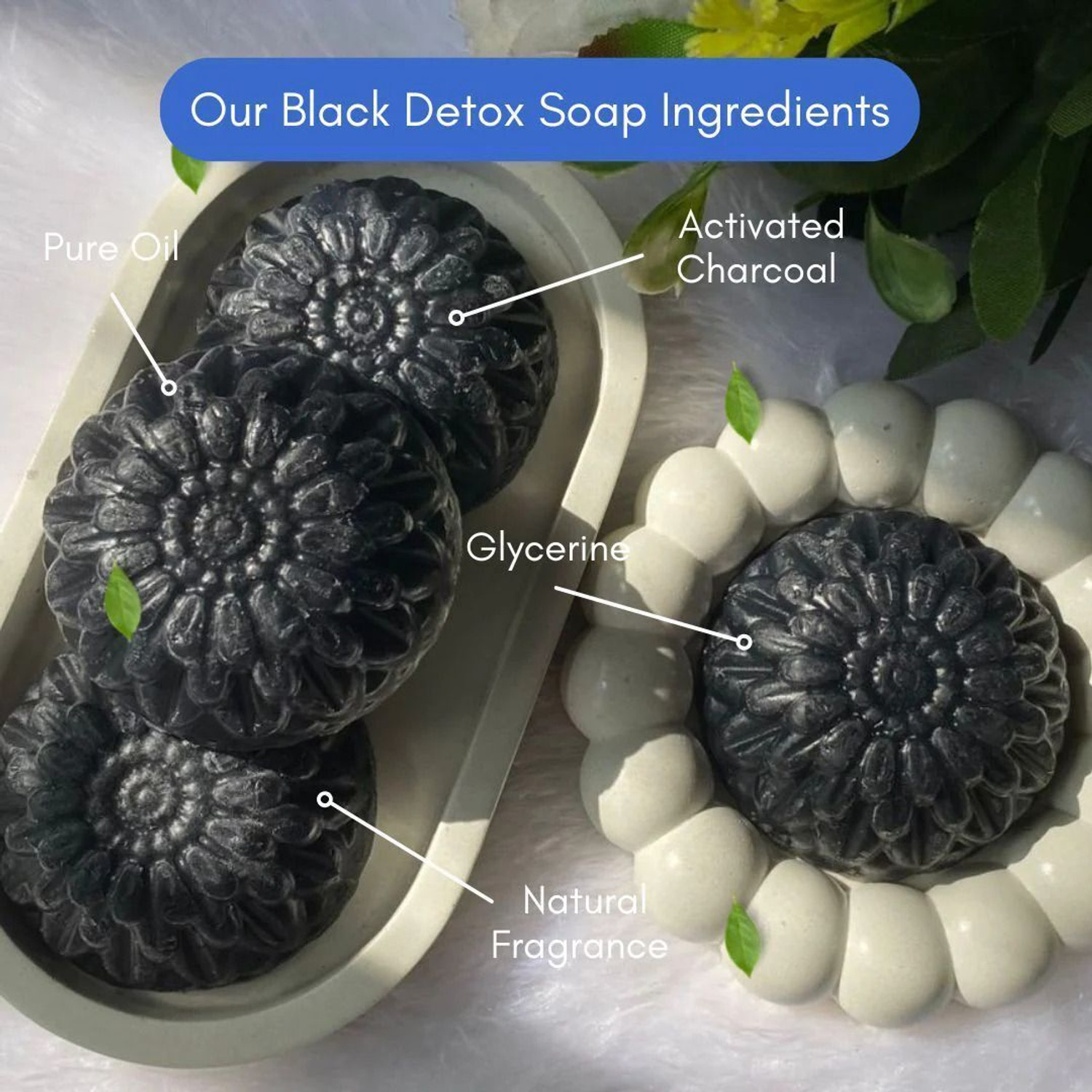 Image of JIVTARA Black Detox Charcoal Soap for Face & Body