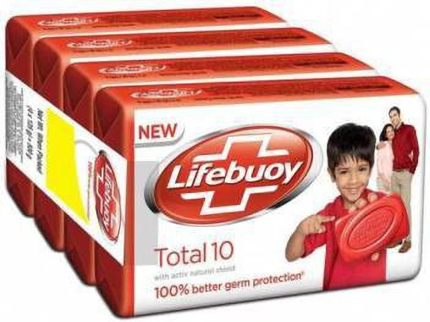 Image of LIFEBUOY Total 10 Germ Protection Soap Bar, 125g (pack of 8)