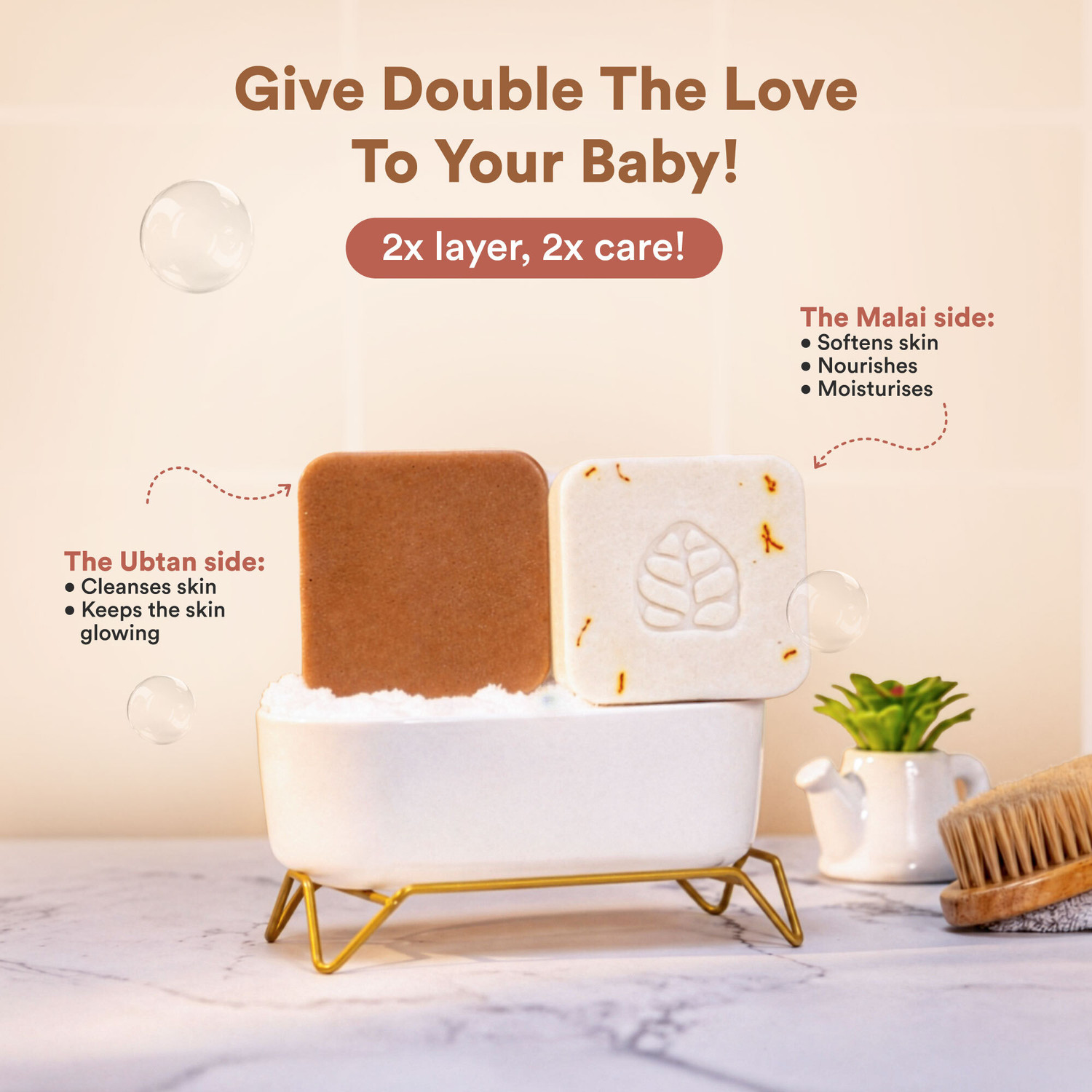 Image of Ghar Soaps Magic Baby Bar | For Glowing Baby skin | With Ubtan + Malai + Kesar