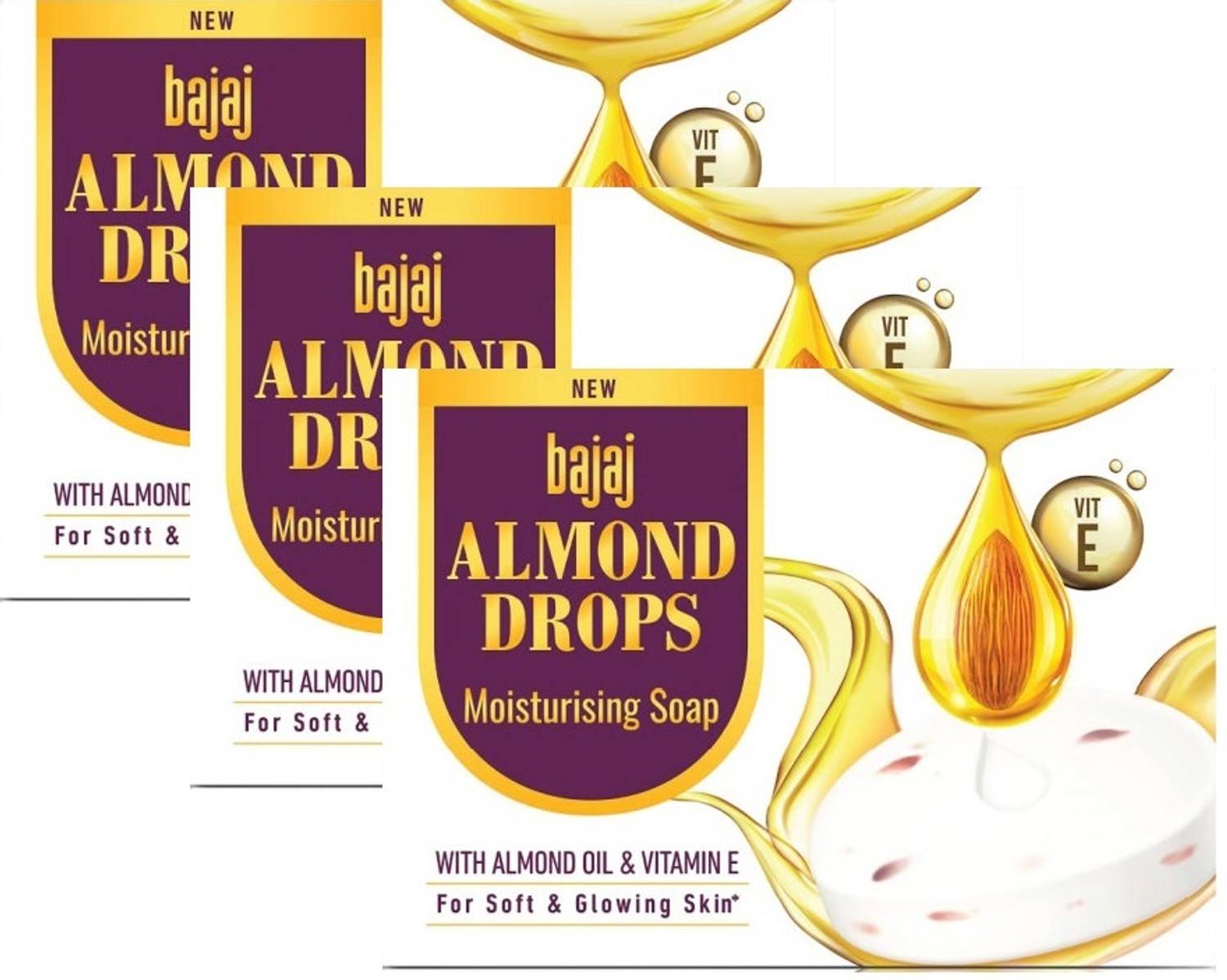 BAJAJ Almond Drops Soap 100 grm Pack of 3