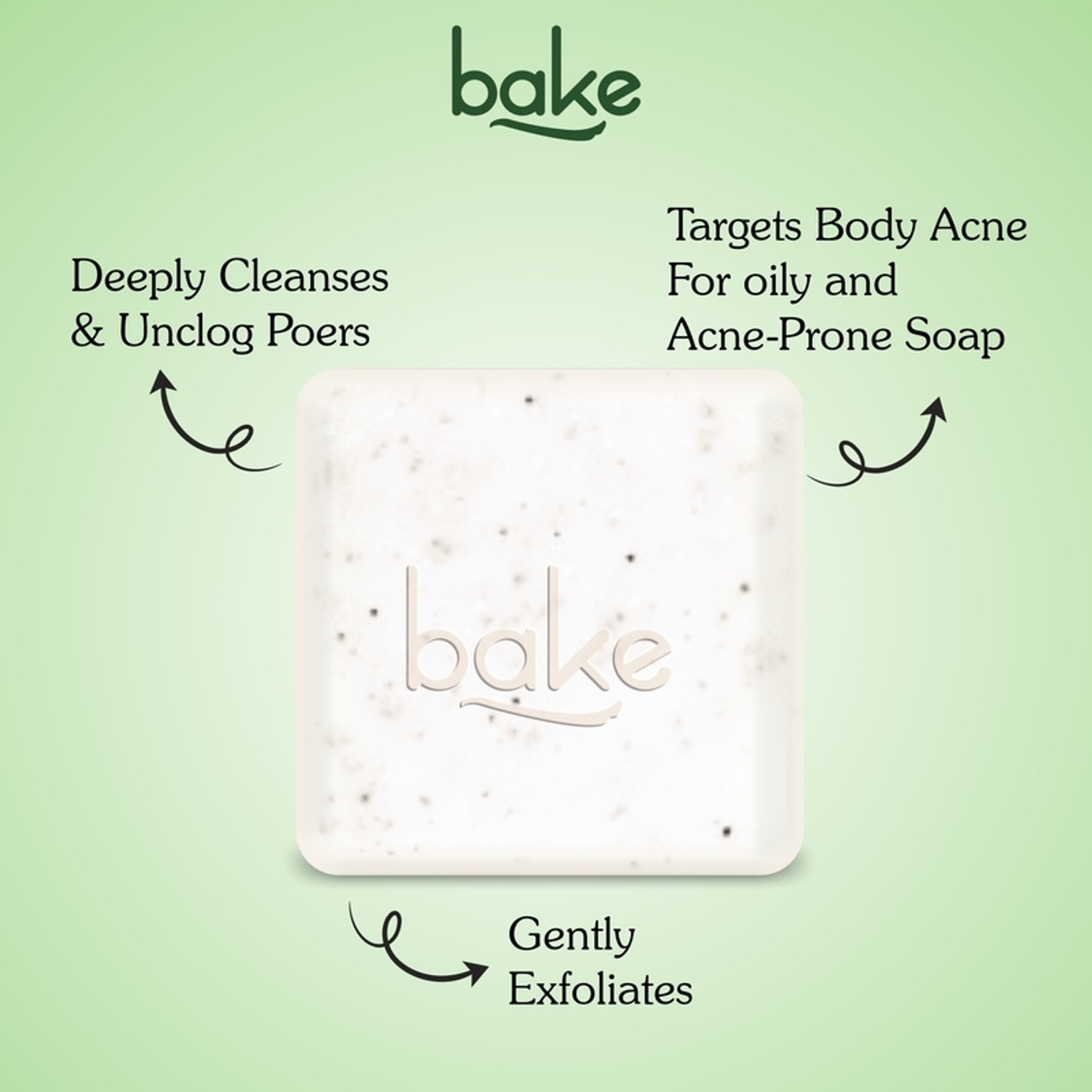 Image of BAKE 2% Salicylic Acid Soap for Body & Back Acne, Reduces Strawberry Legs