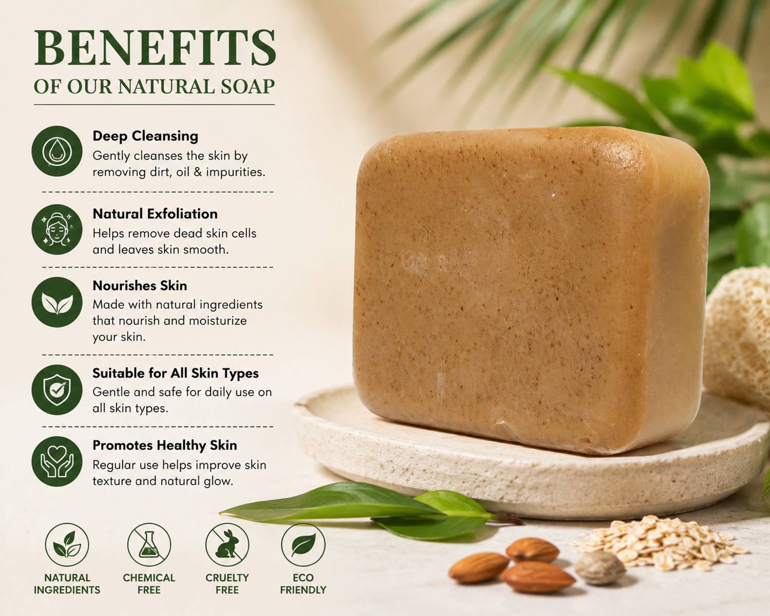 Freshila Natural Sandalwood Handmade Soap (Pack of 2) - Image 4