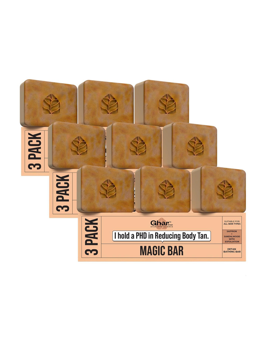 Ghar Soaps Magic Soap Sandal Wood And Saffron for DeTan and Glowing Brightening Skin