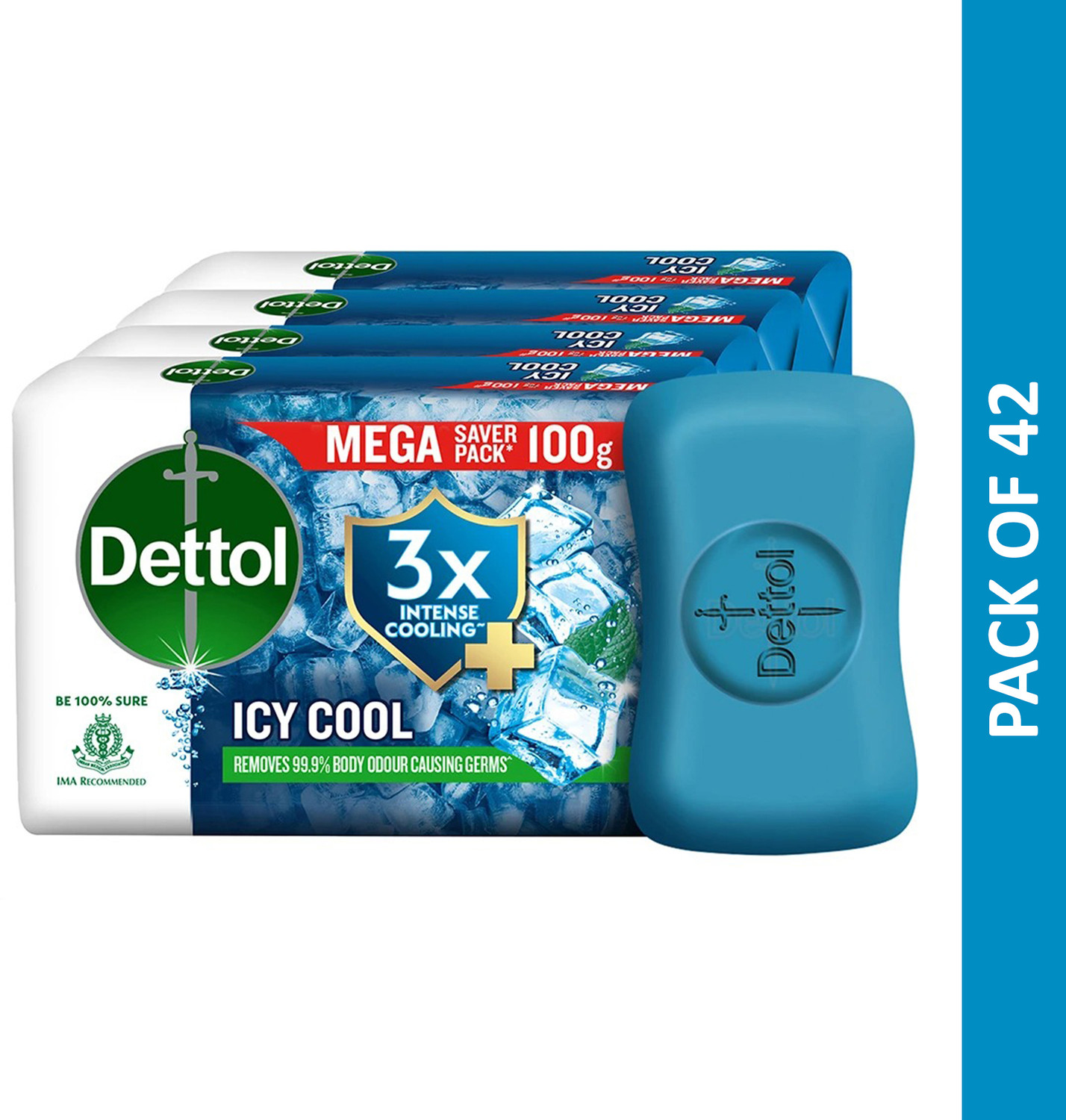 Image of Dettol Icy Cool Bathing Soap Bar With 2x Menthol (case pack)