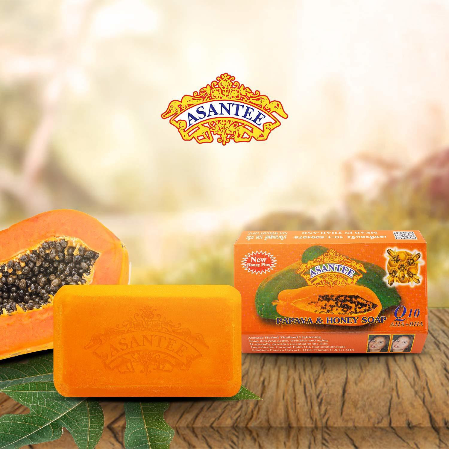 Image of ASANTEE Papaya and Honey Skin Whitening Facial Soap 125 grams