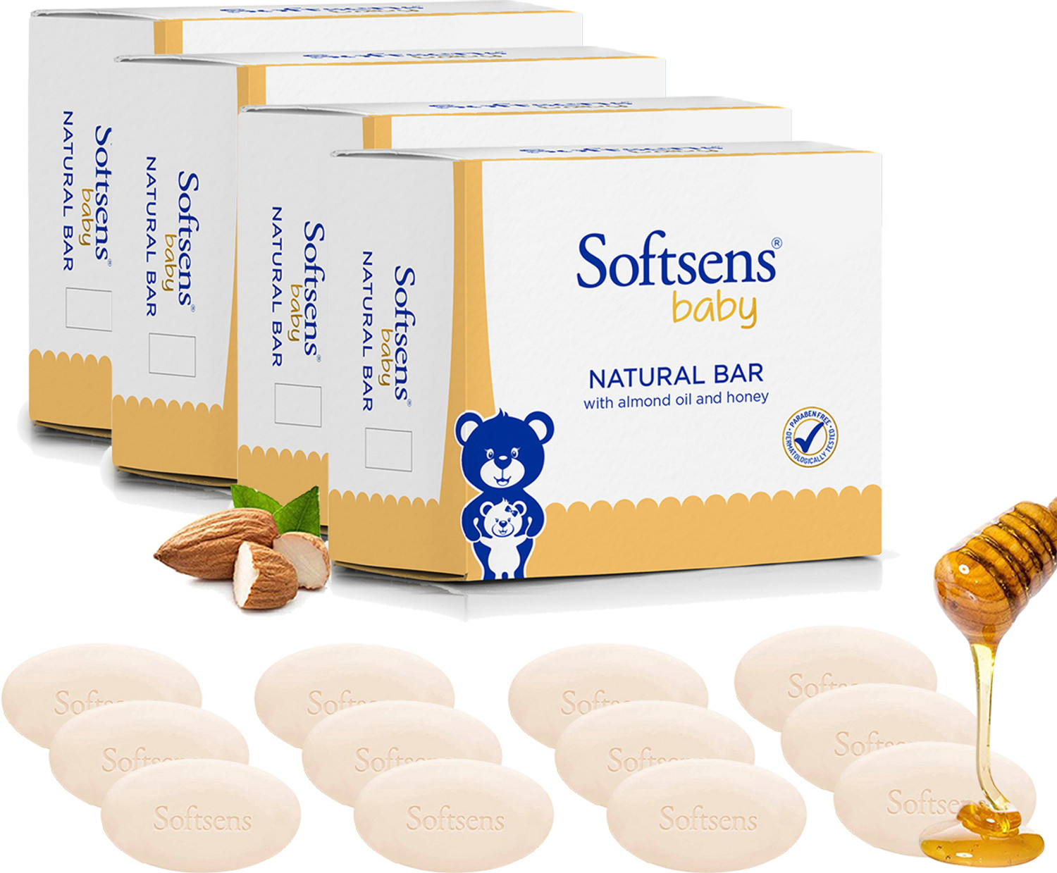 Image of Softsens Natural Bar Multipack (300gx4)
