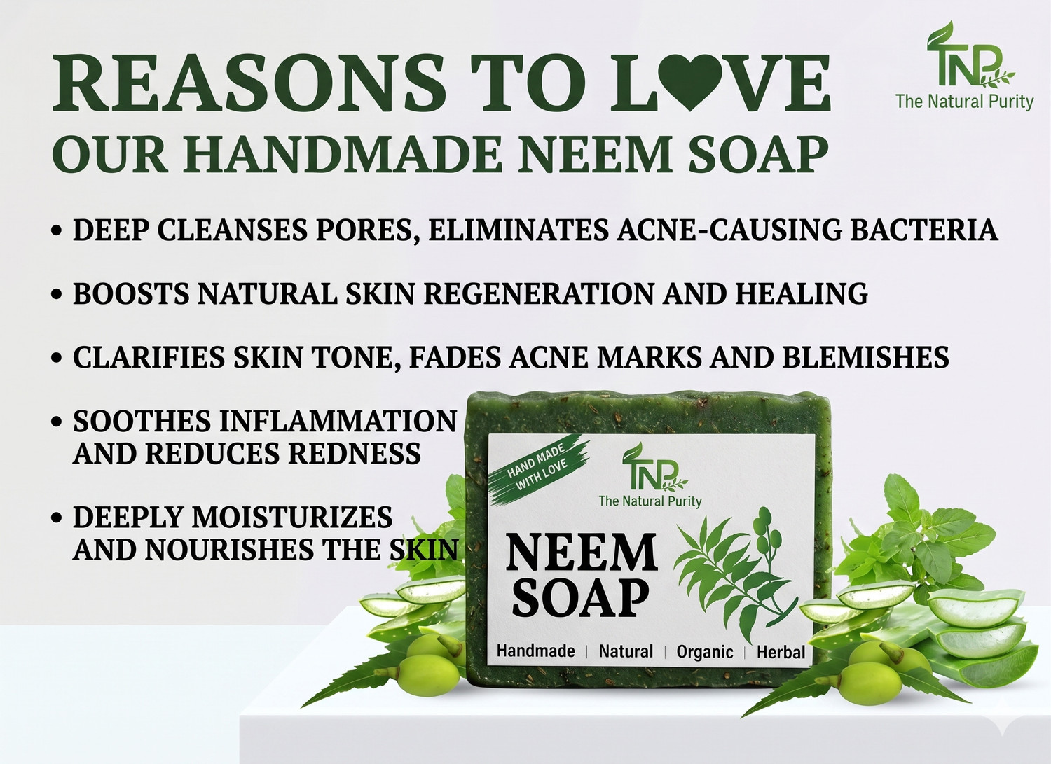 Image of The Natural Purity Natural Neem Soap | Handmade | Organic Soap