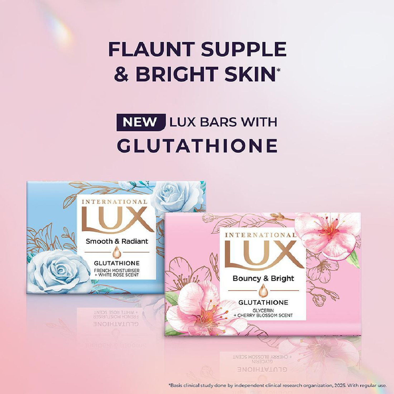 Image of LUX International Bouncy & Bright Bathing Soap with Glutathione & Glycerin,Pack of 4