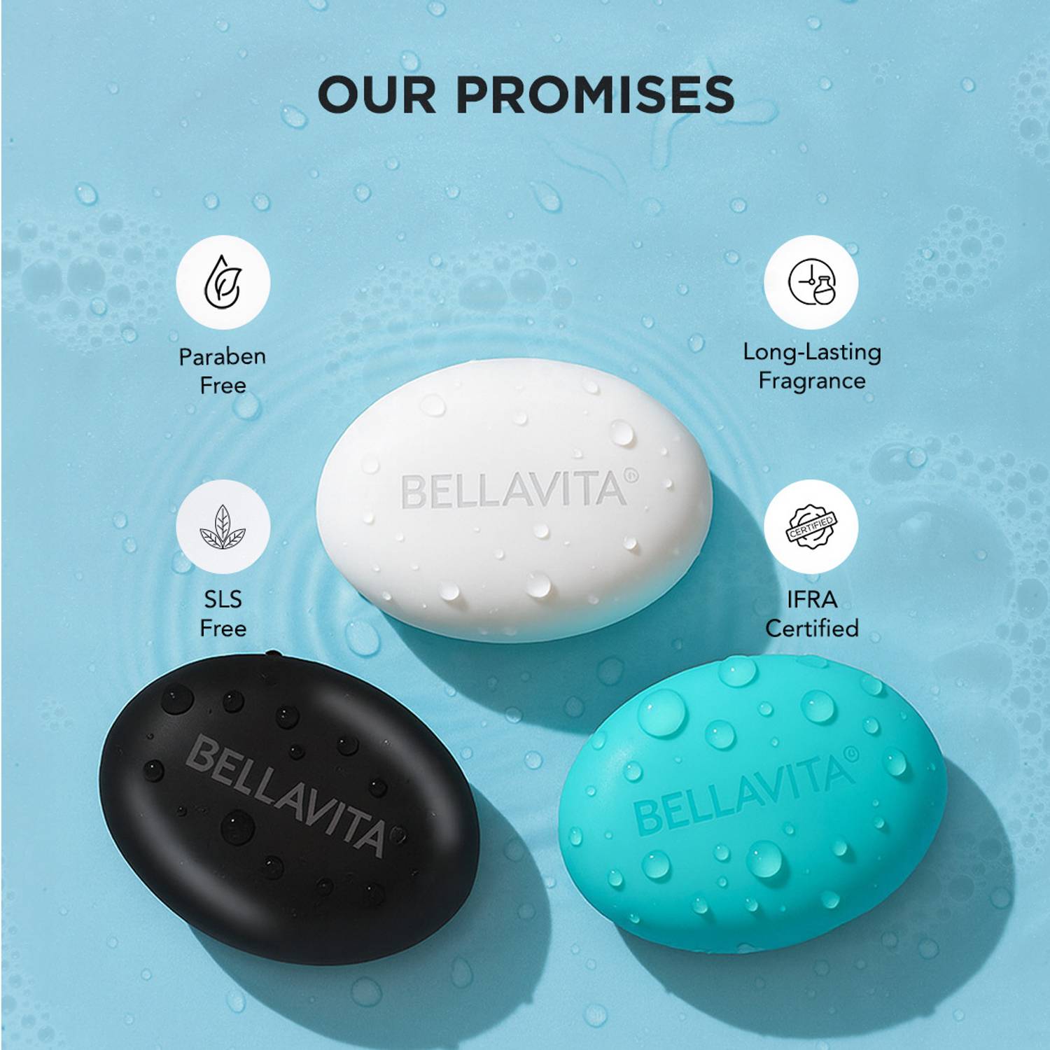 BELLAVITA Perfumed Bathing Soap Bar Pack of 3 · 100 g (300 g total) - Image 3