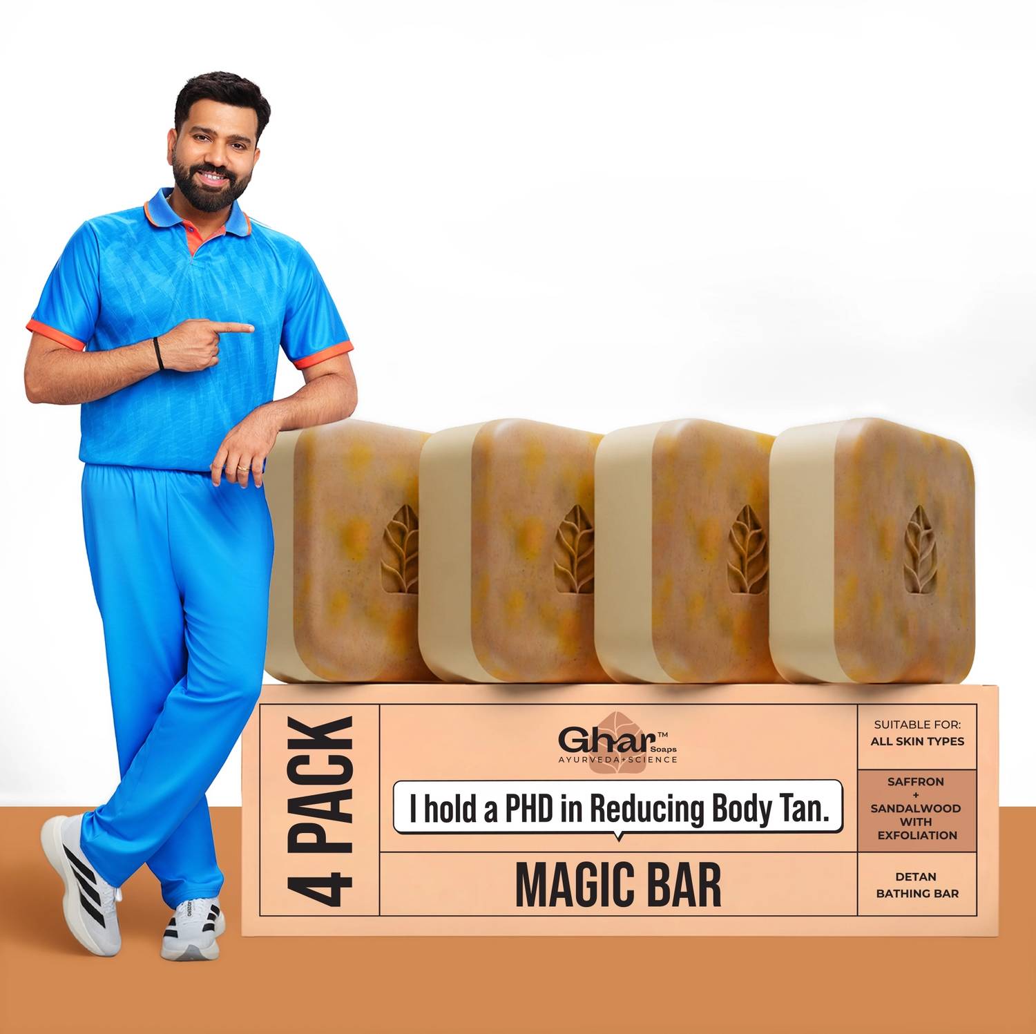 Ghar Sandal Wood And Saffron Soap for DeTan - Image 2