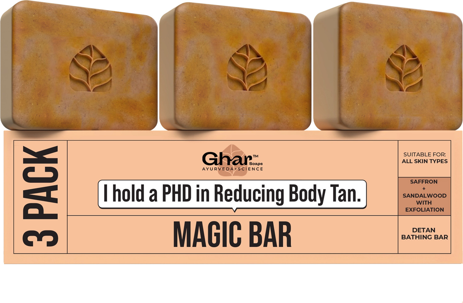 Image of Ghar Soaps Magic Soap Sandal Wood And Saffron for DeTan and Glowing Brightening Skin
