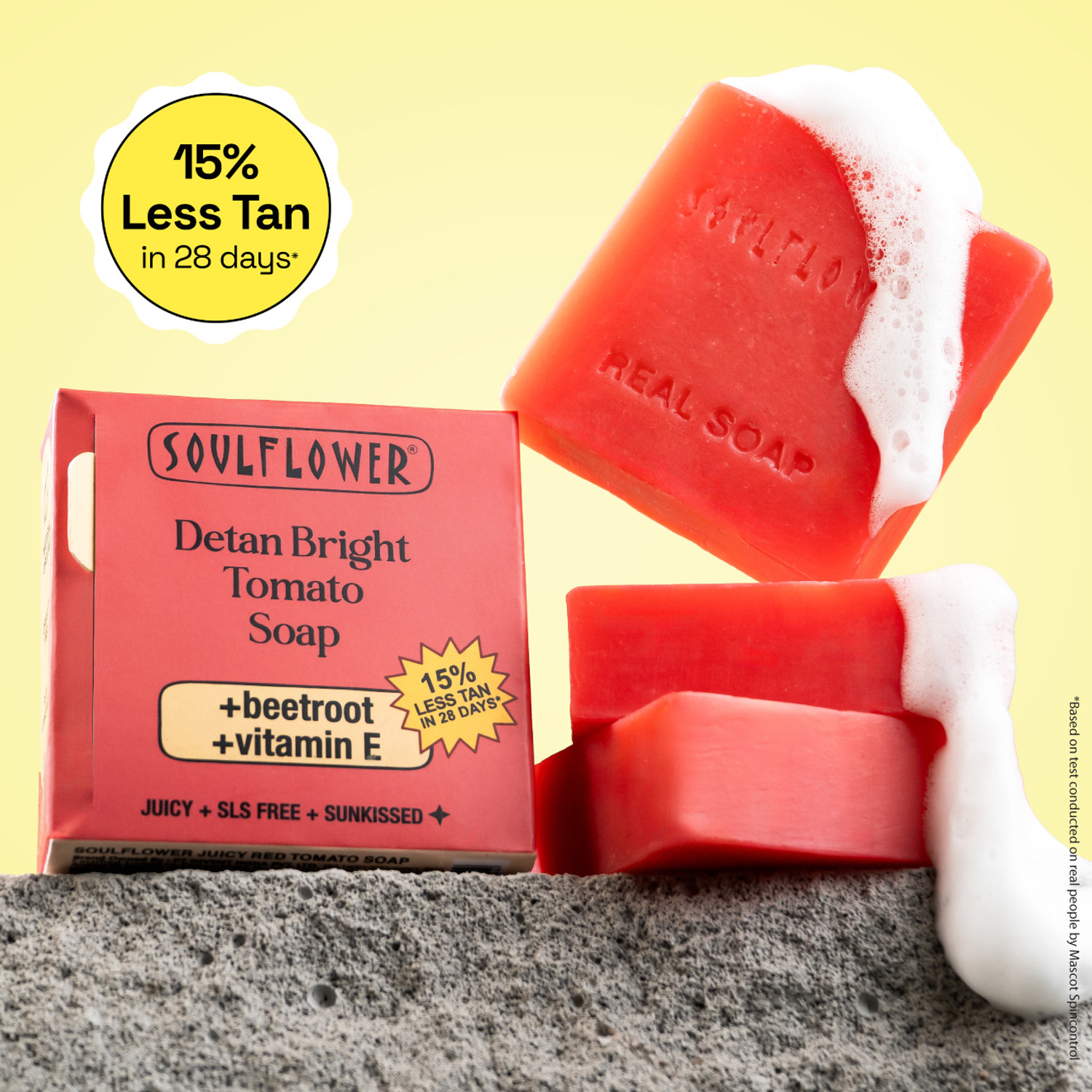 Image of Soulflower Tomato Soap for Tan Removal, Face, Body, Cleanser, Moisturize, Handmade Bar