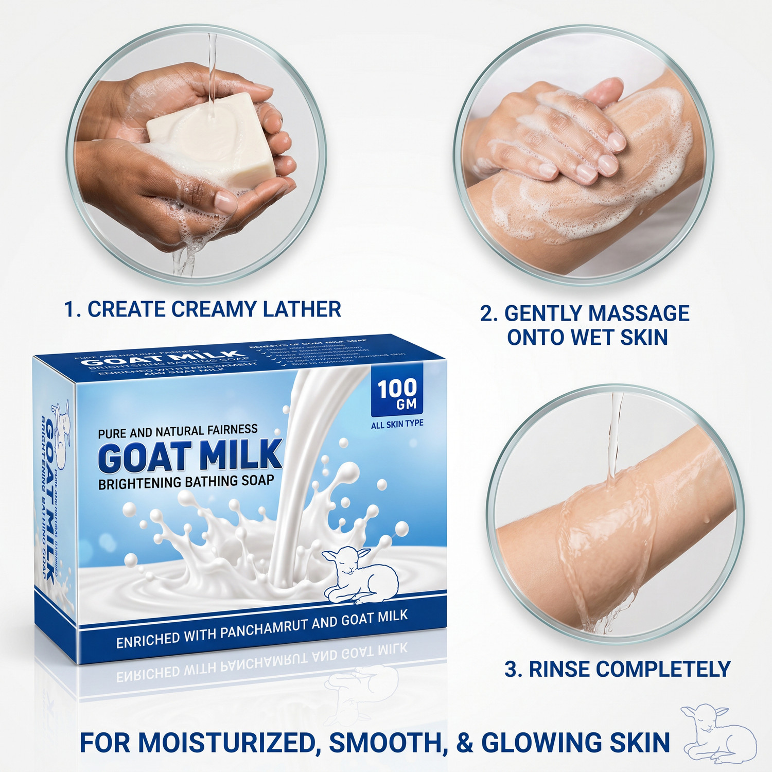 Image of MDJ Goat Milk Fairness And Bathing Bar Enriched With Panchamrut And Natural Extracts