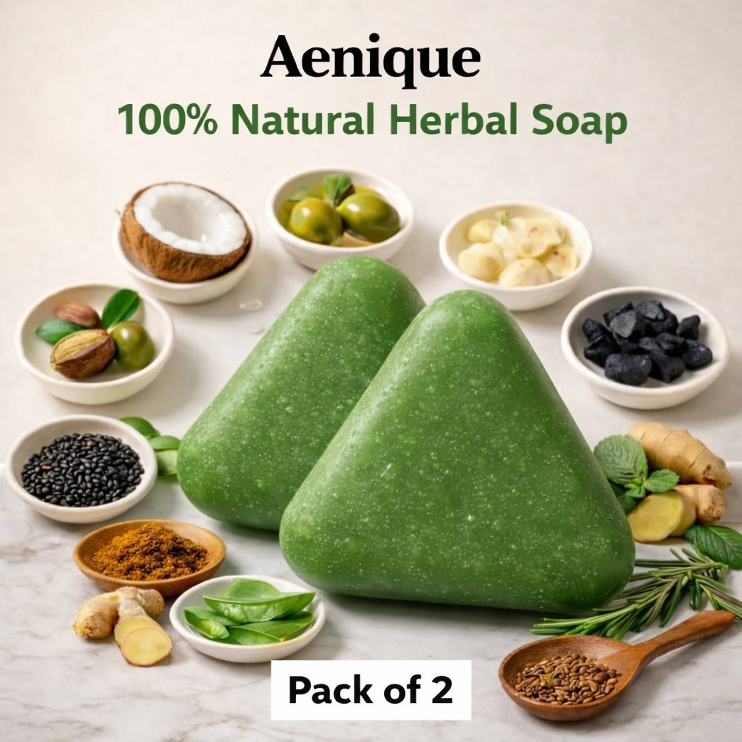 Aenique Pure Herbal Bath Soap – Twin Pack